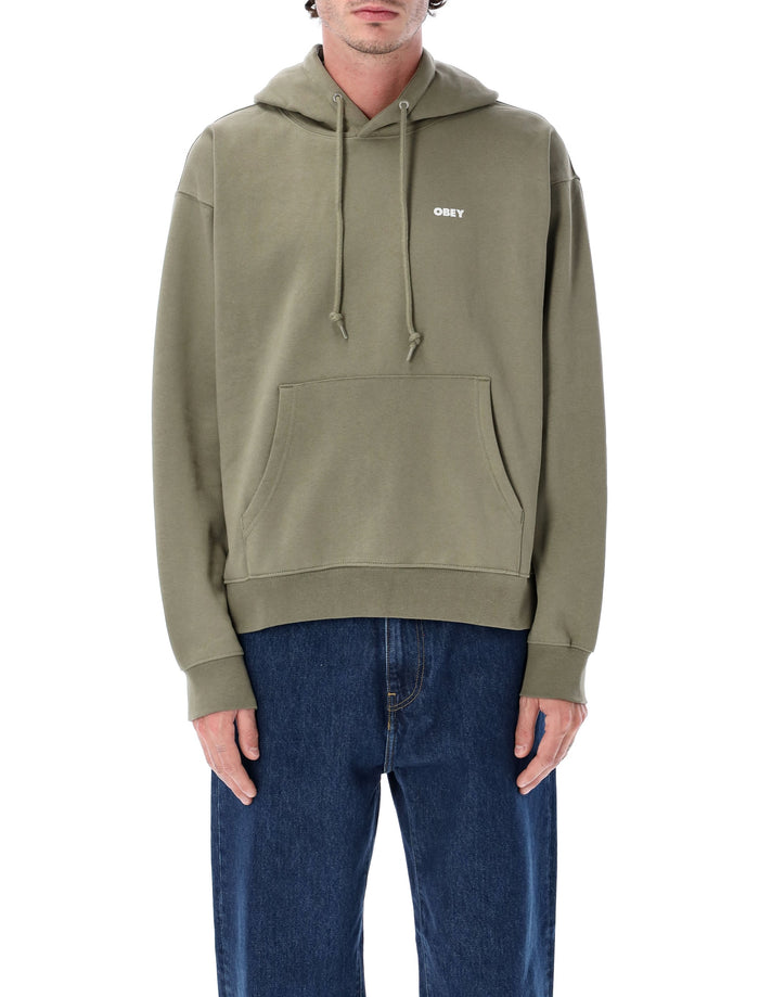 Obey World in Flames Premium Hoodie Deep Lichen Green Cotton Sweatshirt