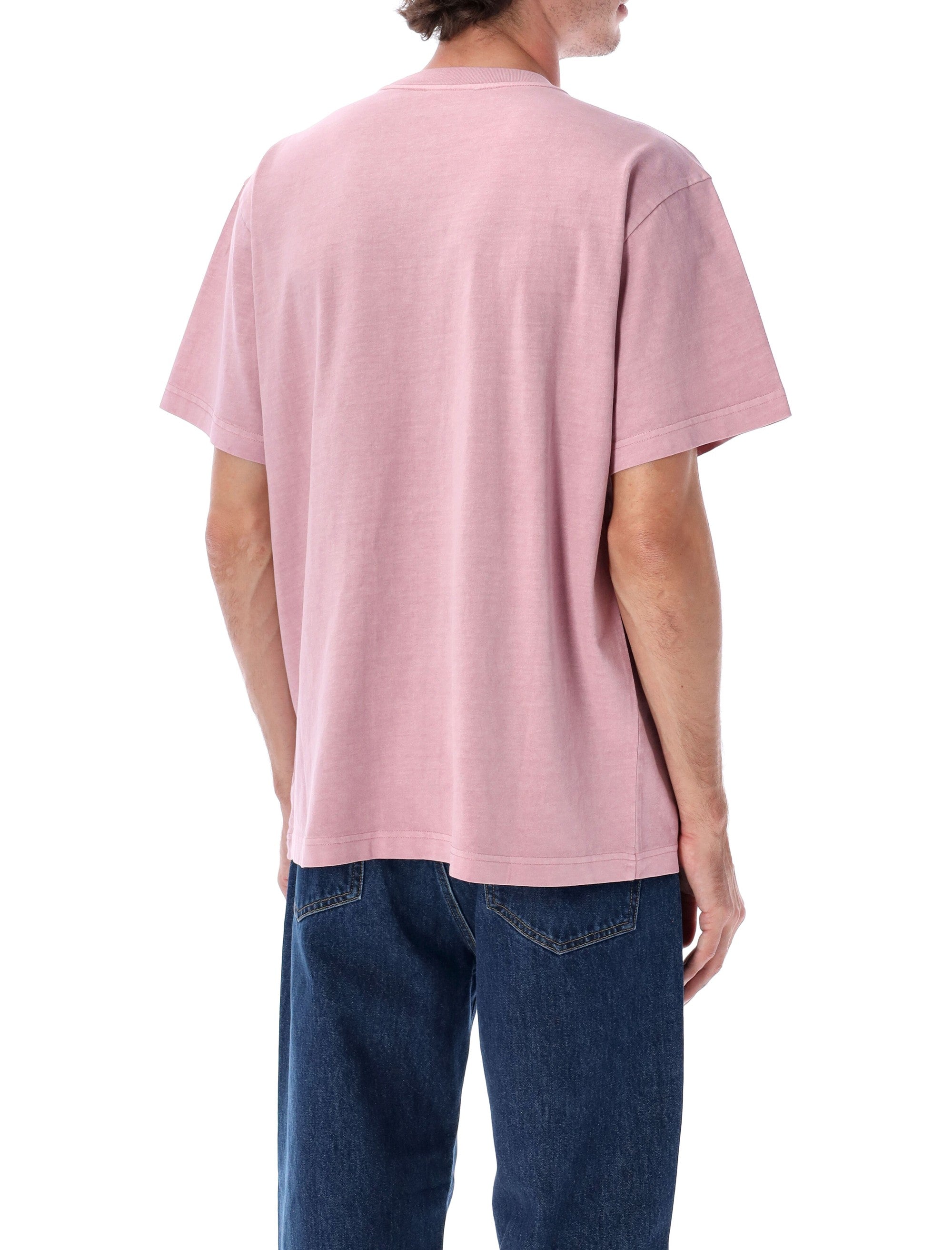 Obey Lowercase Pigment Dyed Cotton T-Shirt Lilac