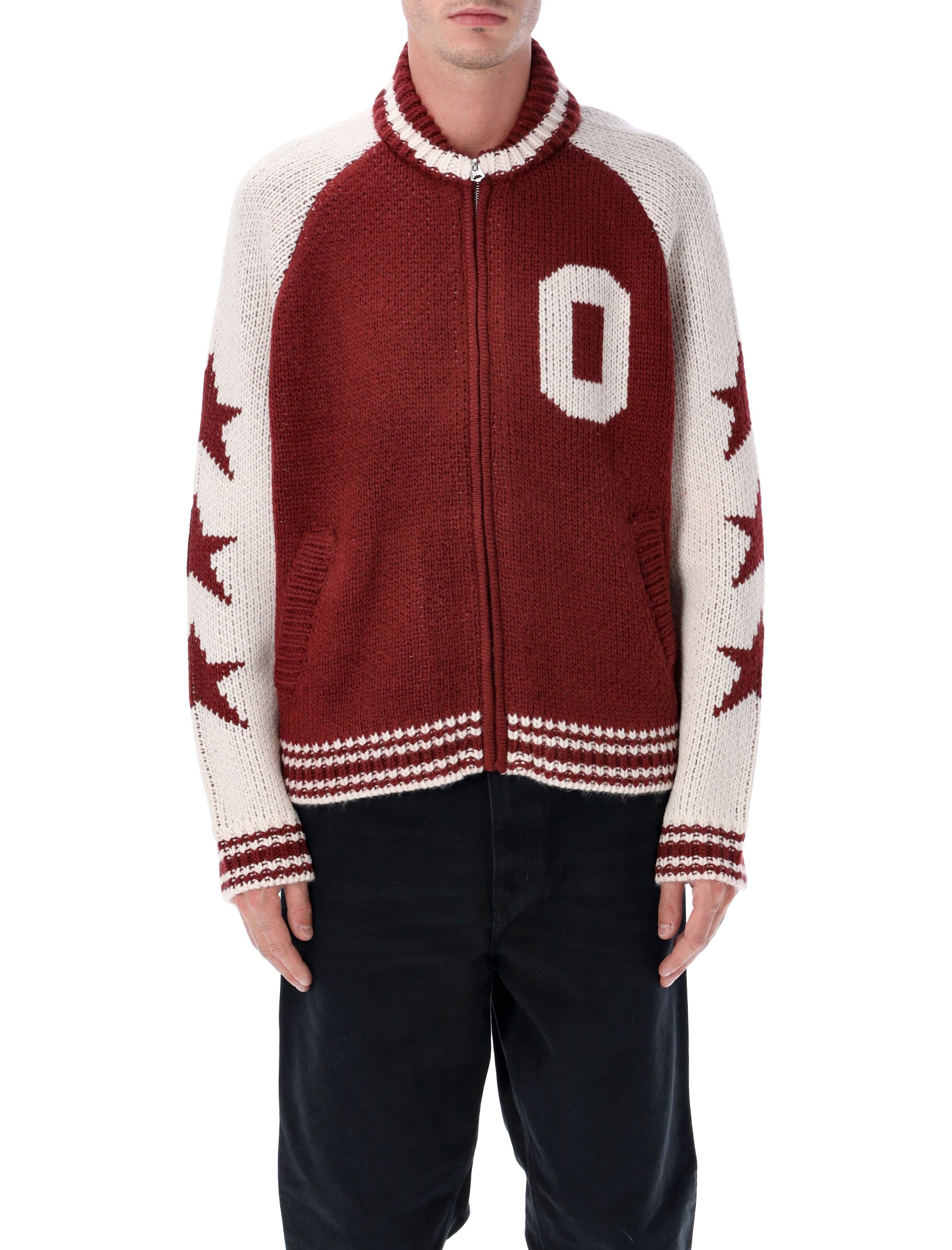 Obey Cowichan zip-up sweater Tawny Port Acrylic Cardigan