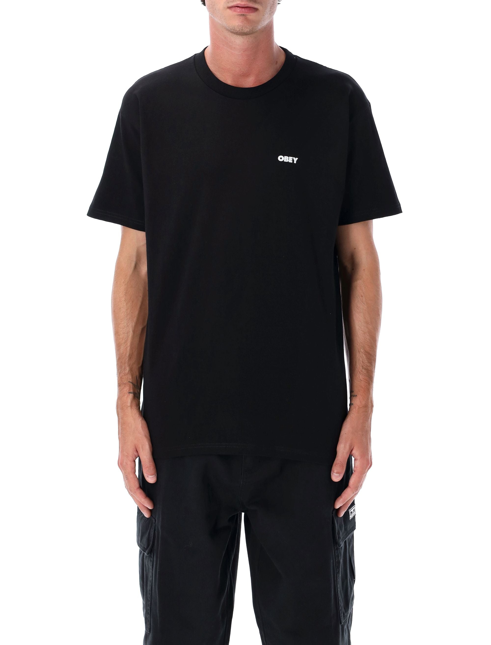 Obey Sound & Resistance Cotton T-Shirt Black