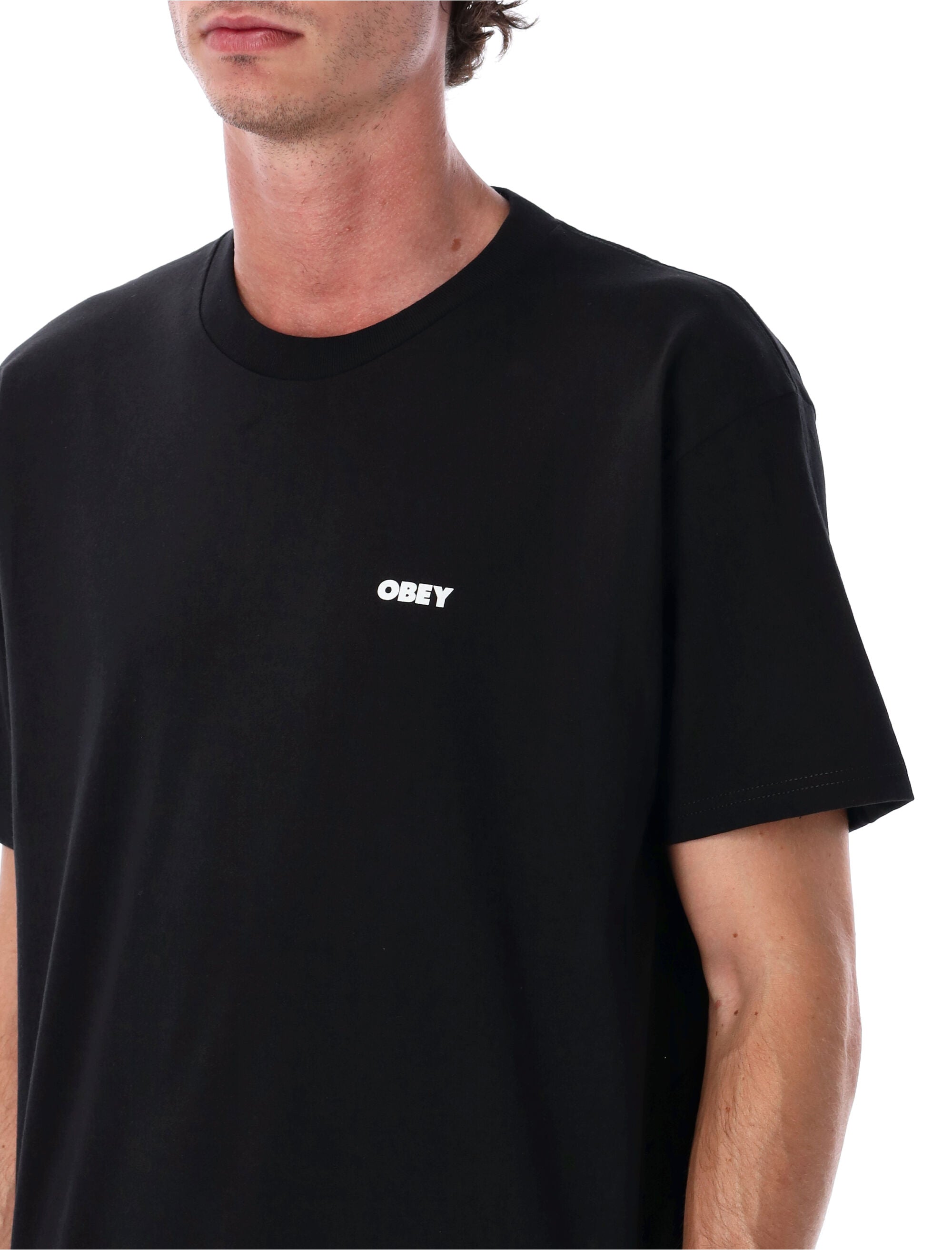 Obey Sound & Resistance Cotton T-Shirt Black