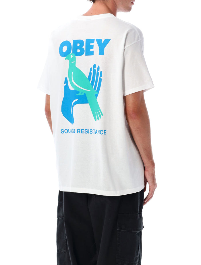 Obey Sound & Resistance Cotton T-Shirt White