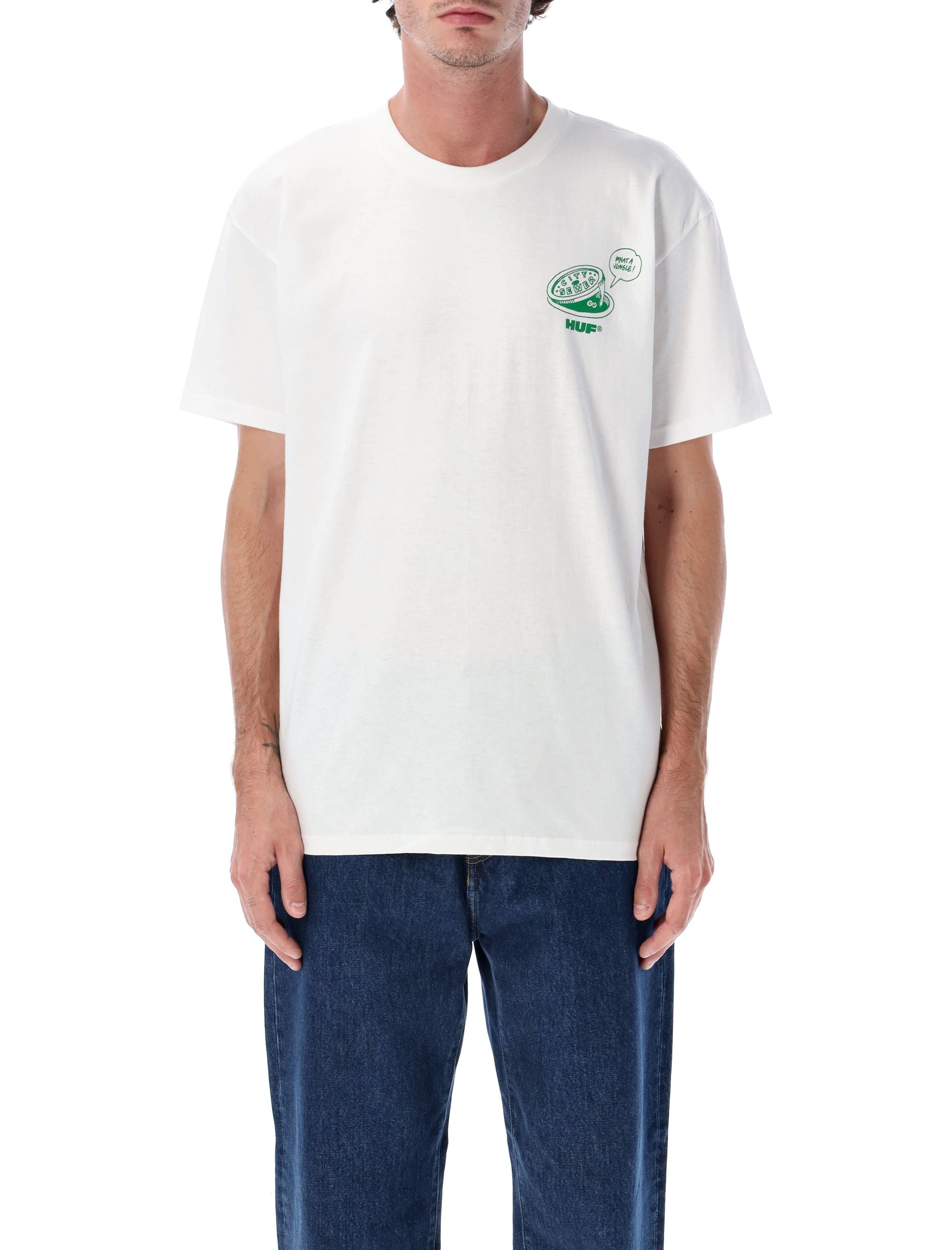 HUF What A Jungle Graphic T-Shirt White Cotton