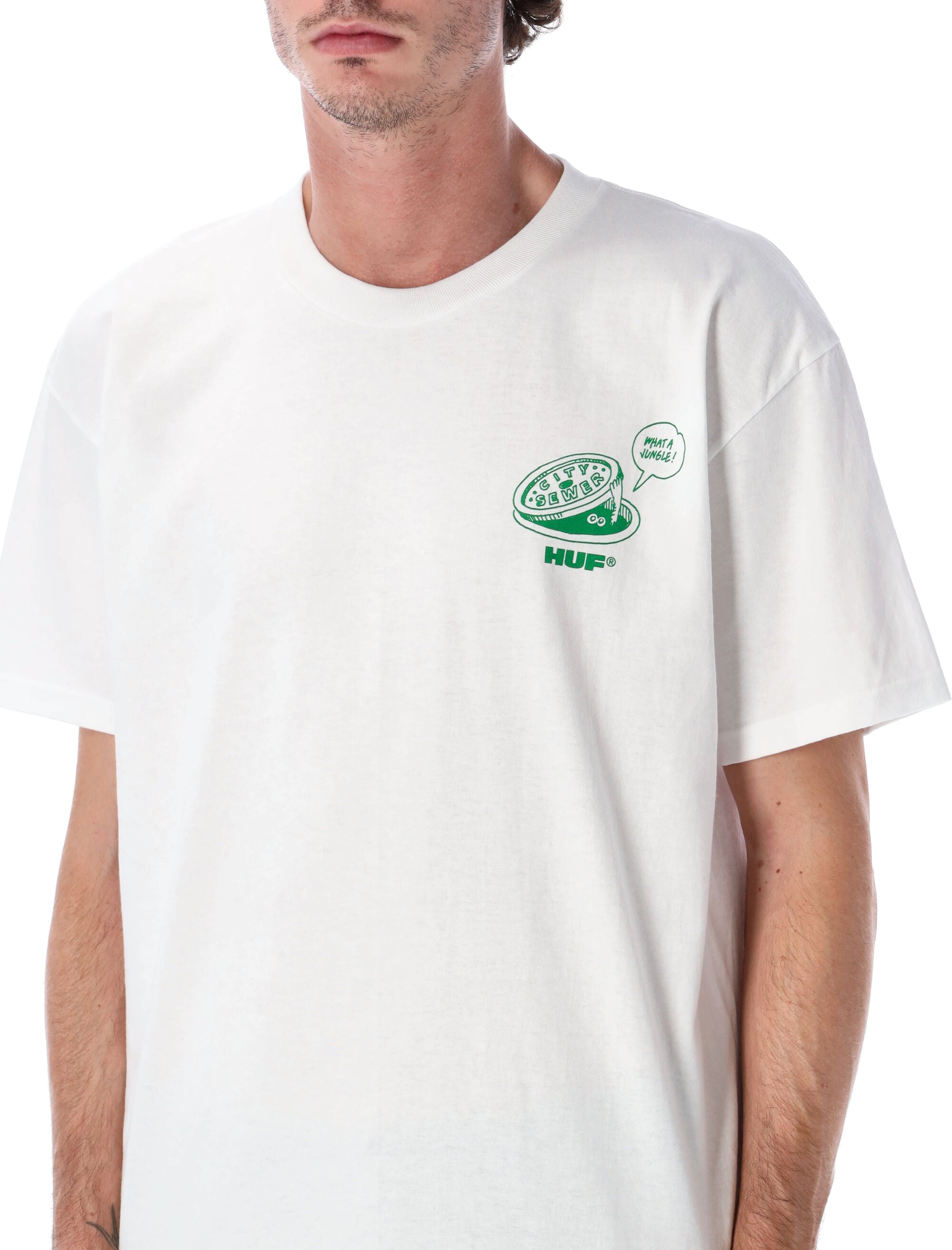HUF What A Jungle Graphic T-Shirt White Cotton