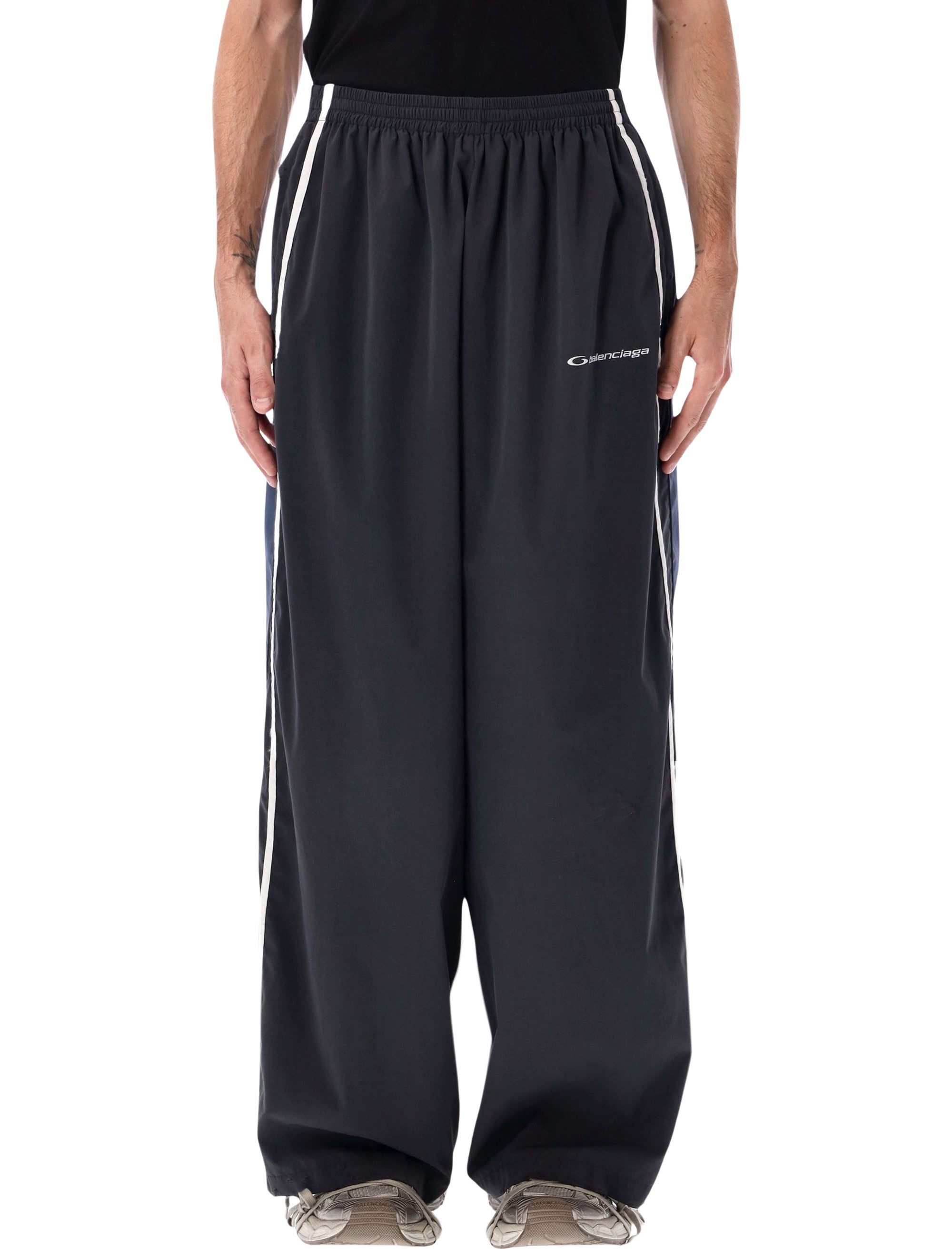 Balenciaga Tracksuit Pants 50-50 Washed Black Polyeser