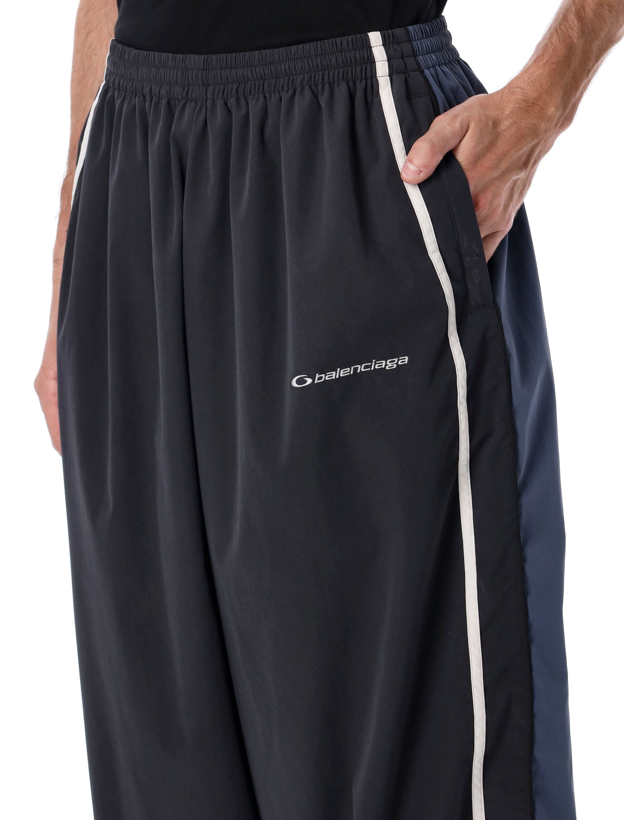 Balenciaga Tracksuit Pants 50-50 Washed Black Polyeser