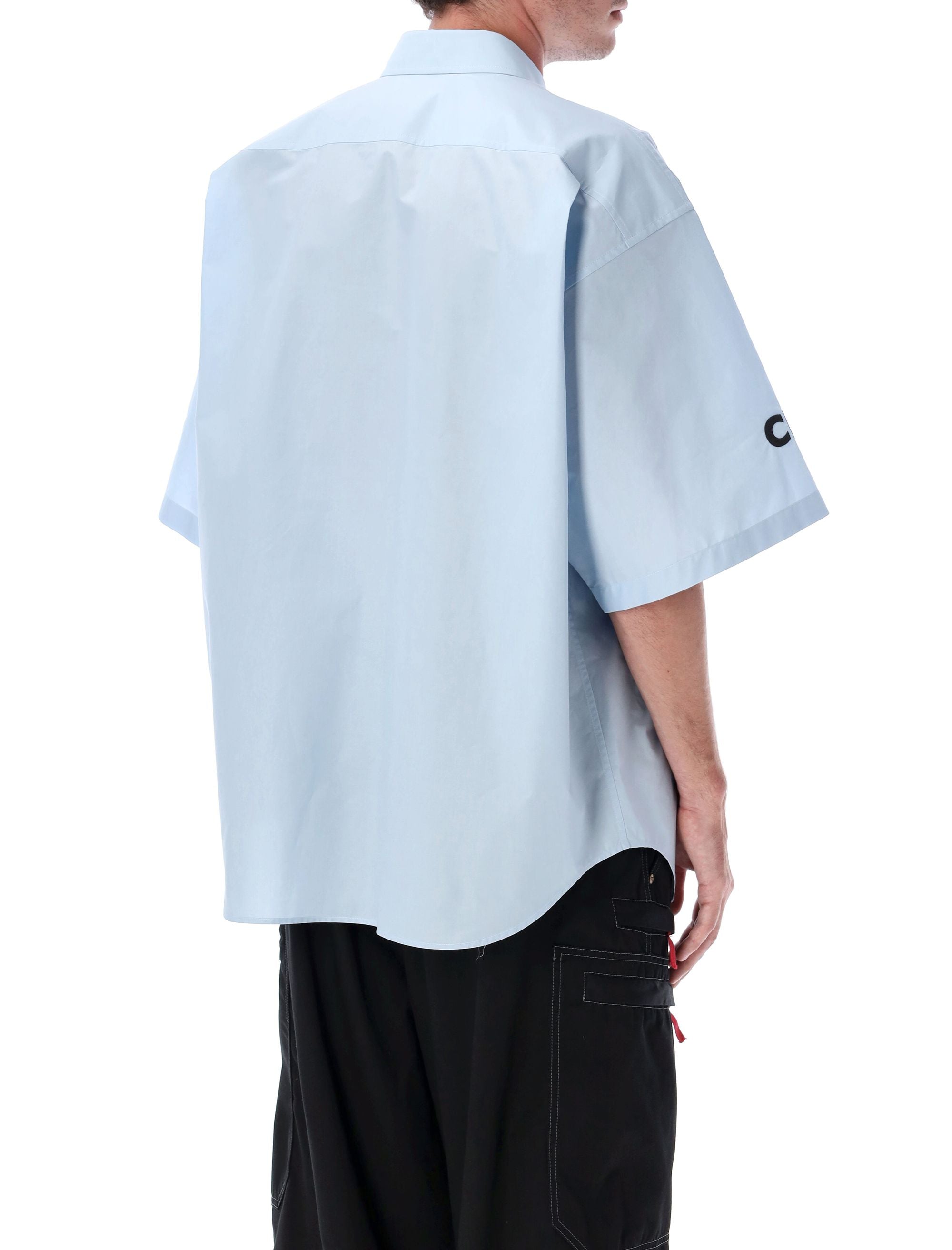 CEO uniform logo short sleeve oversized shirt Light Blue Cotton