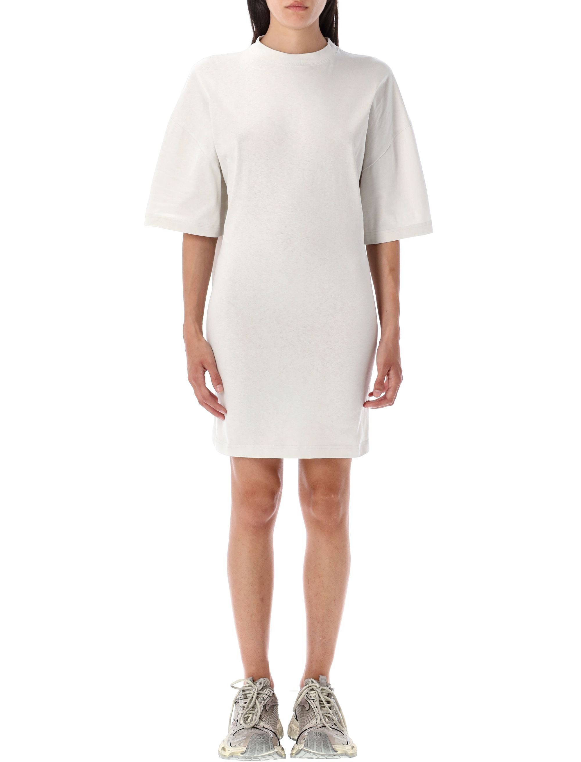 Semi fitted cotton t-shirt dress Dirty White