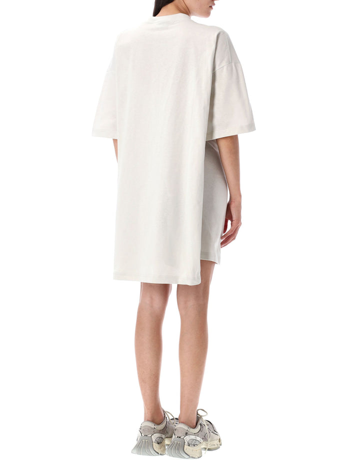 Semi fitted cotton t-shirt dress Dirty White