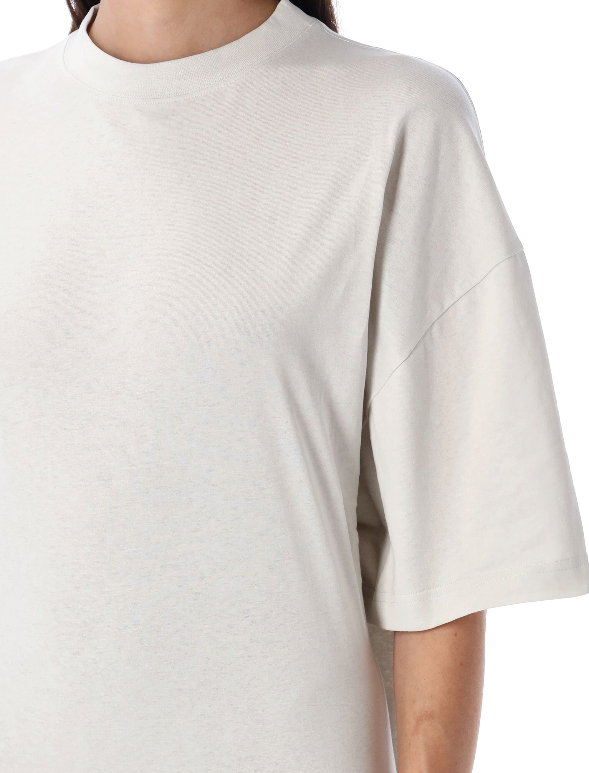 Semi fitted cotton t-shirt dress Dirty White