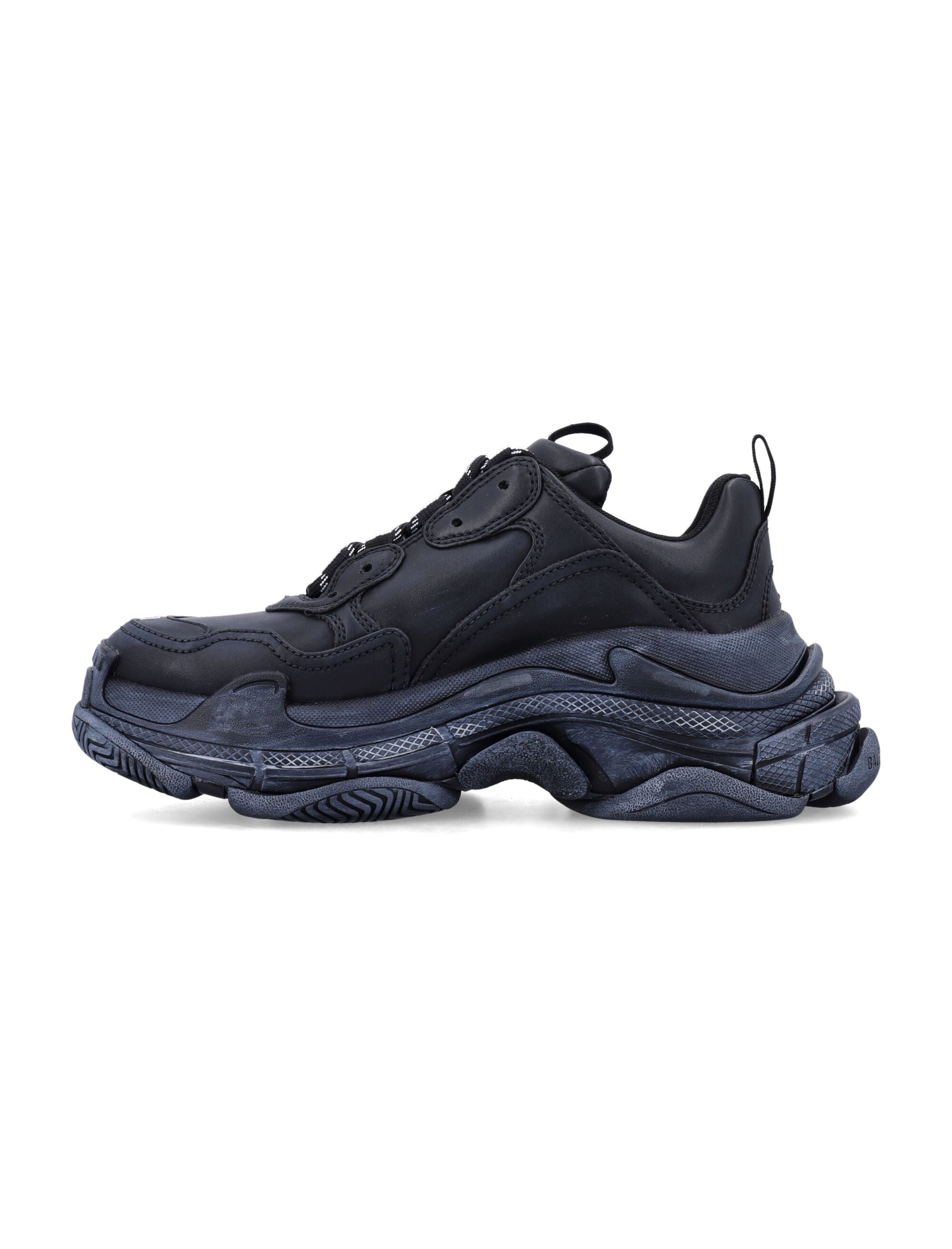 Triple S paint logo womans sneakers Black / White Polyurethane Sole