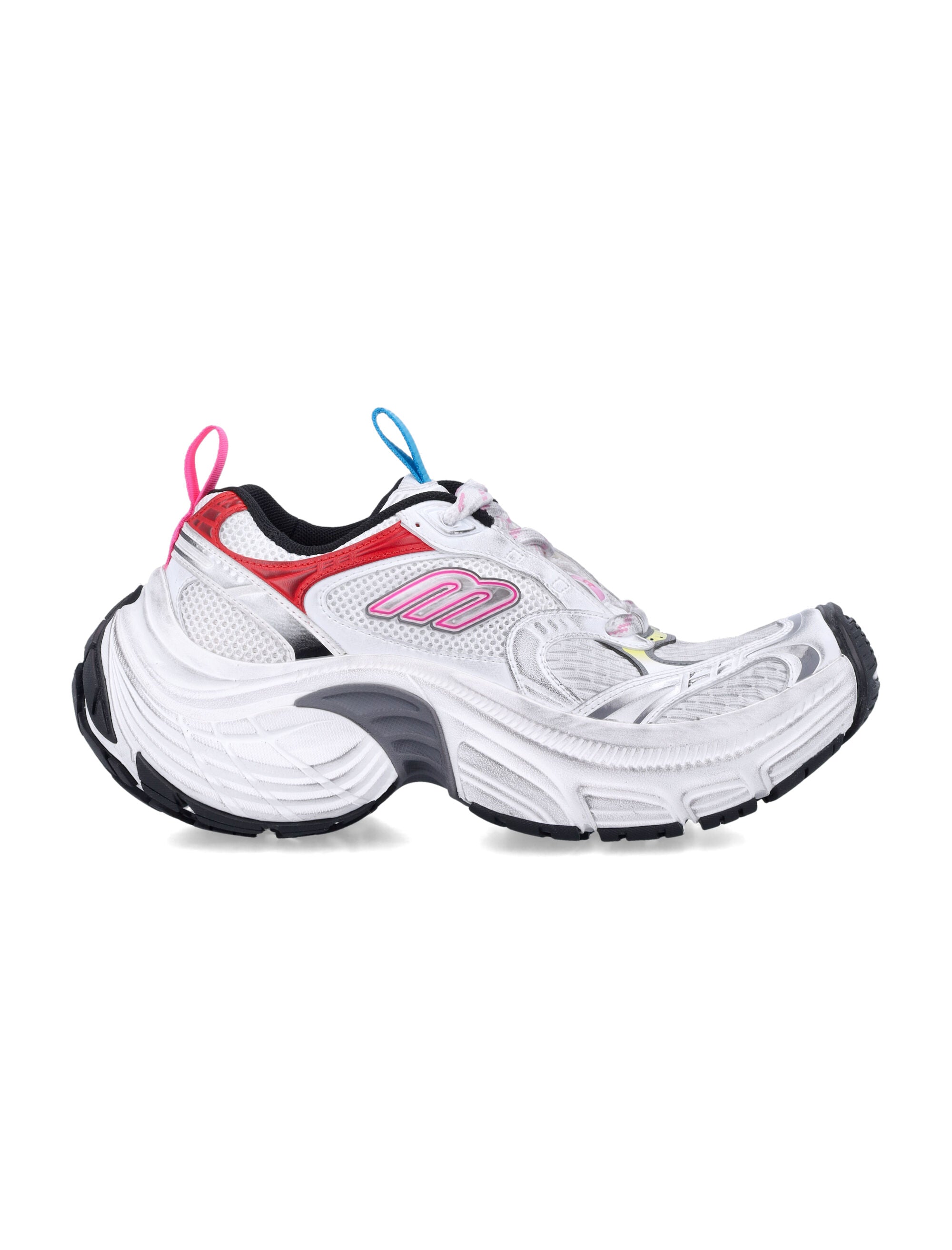 Womans 6XL sneakers White/pink/multicolor/black Polyurethane