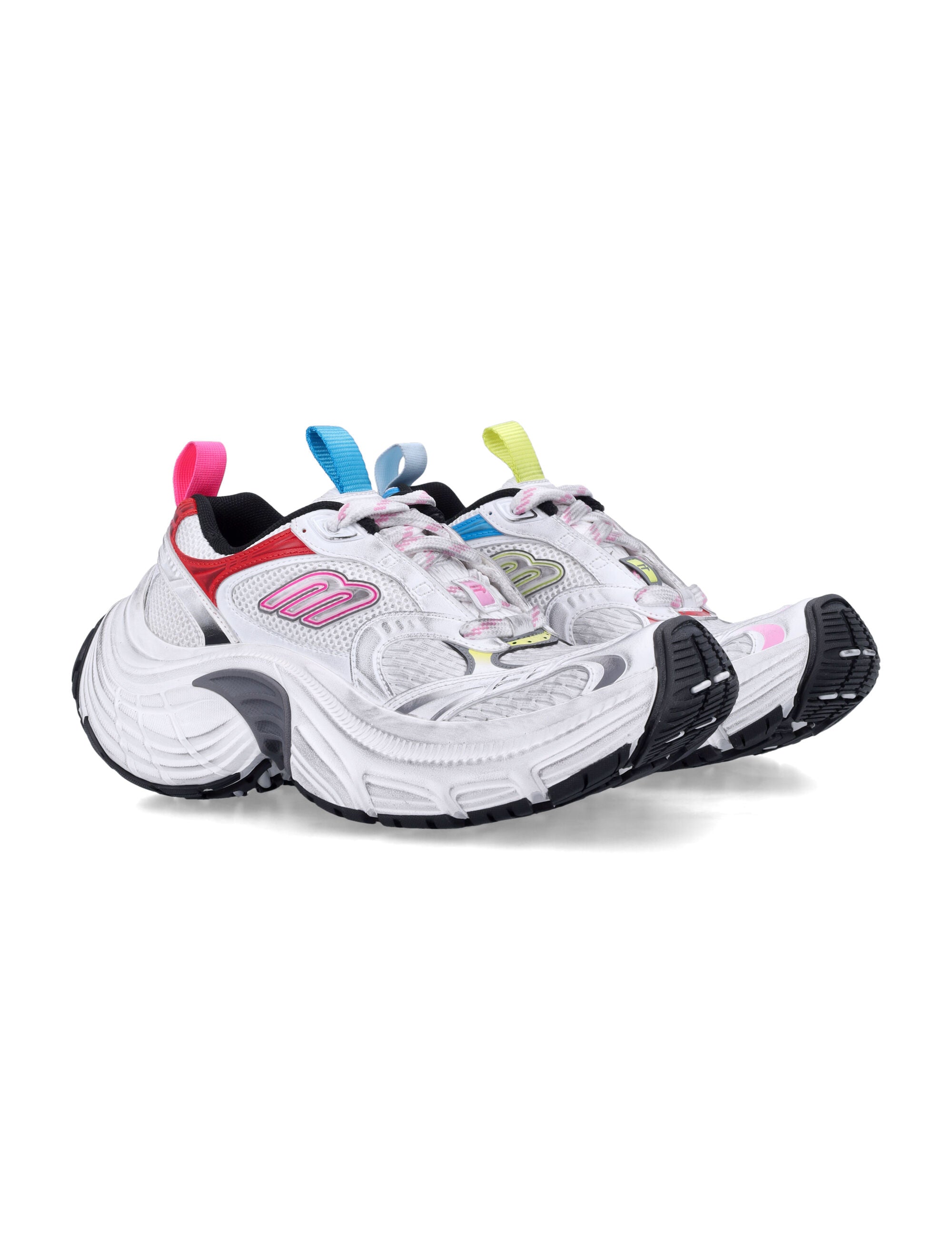 Womans 6XL sneakers White/pink/multicolor/black Polyurethane