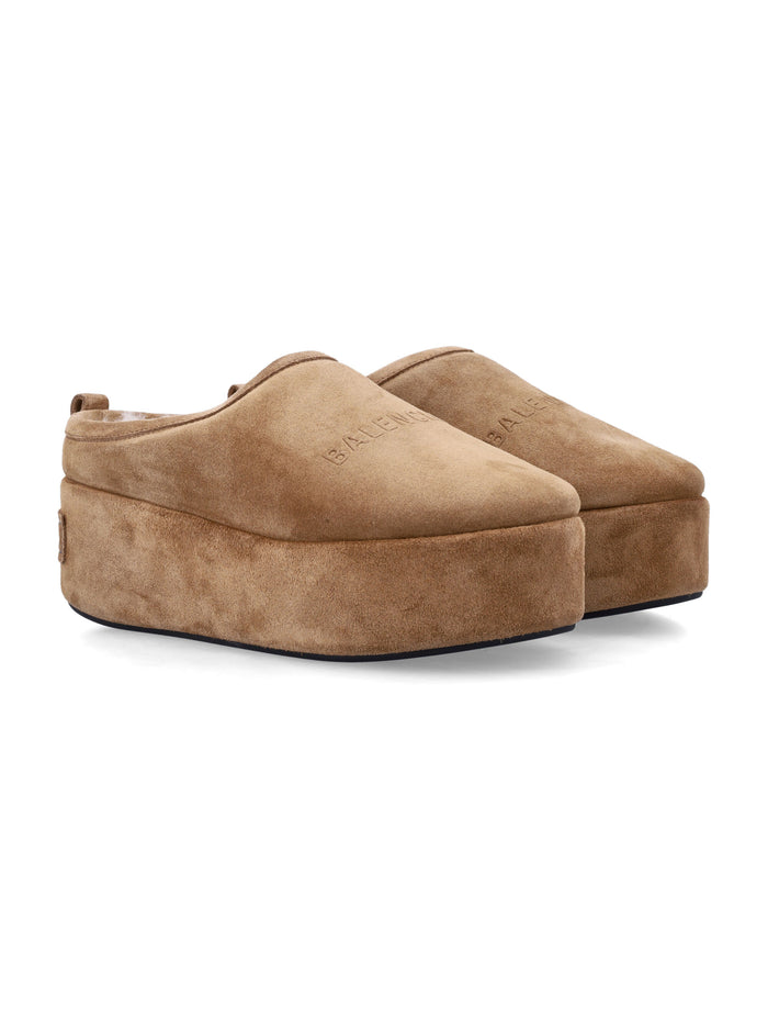 Balenciaga Alaska Platform Mules Brown Calf Leather Sole