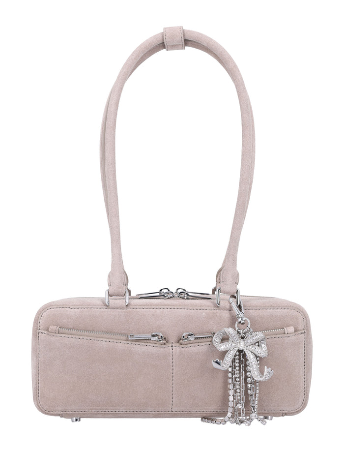 Shoulder bag with charm Grey Outer