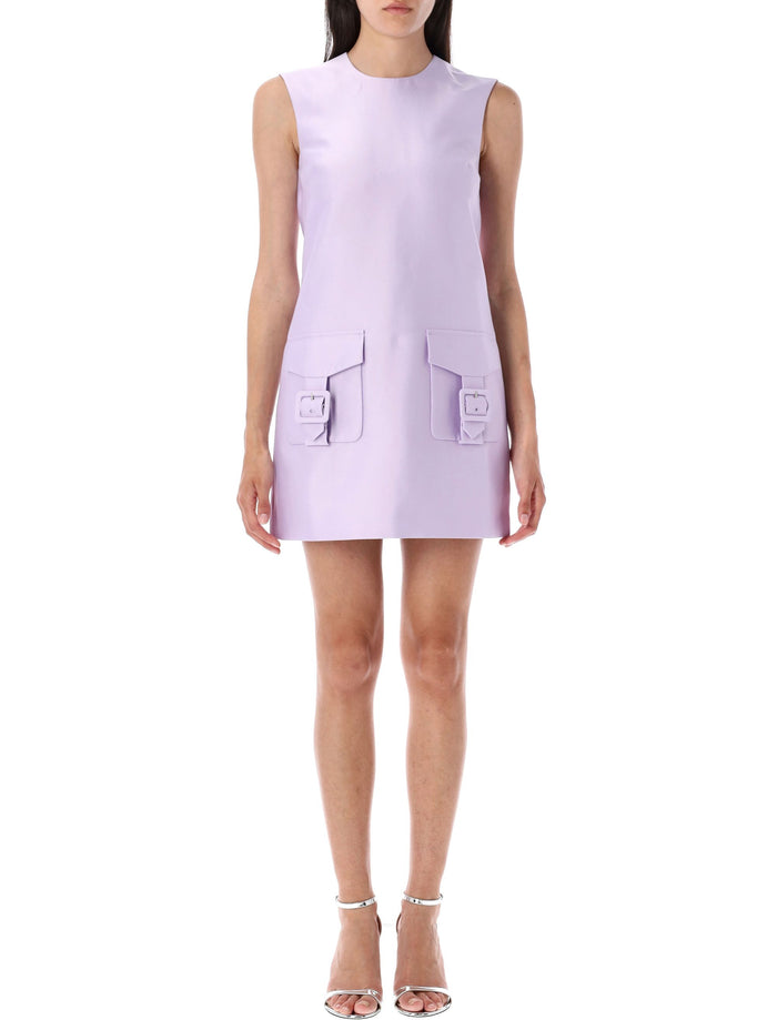 Taffeta mini dress Lilac Polyester