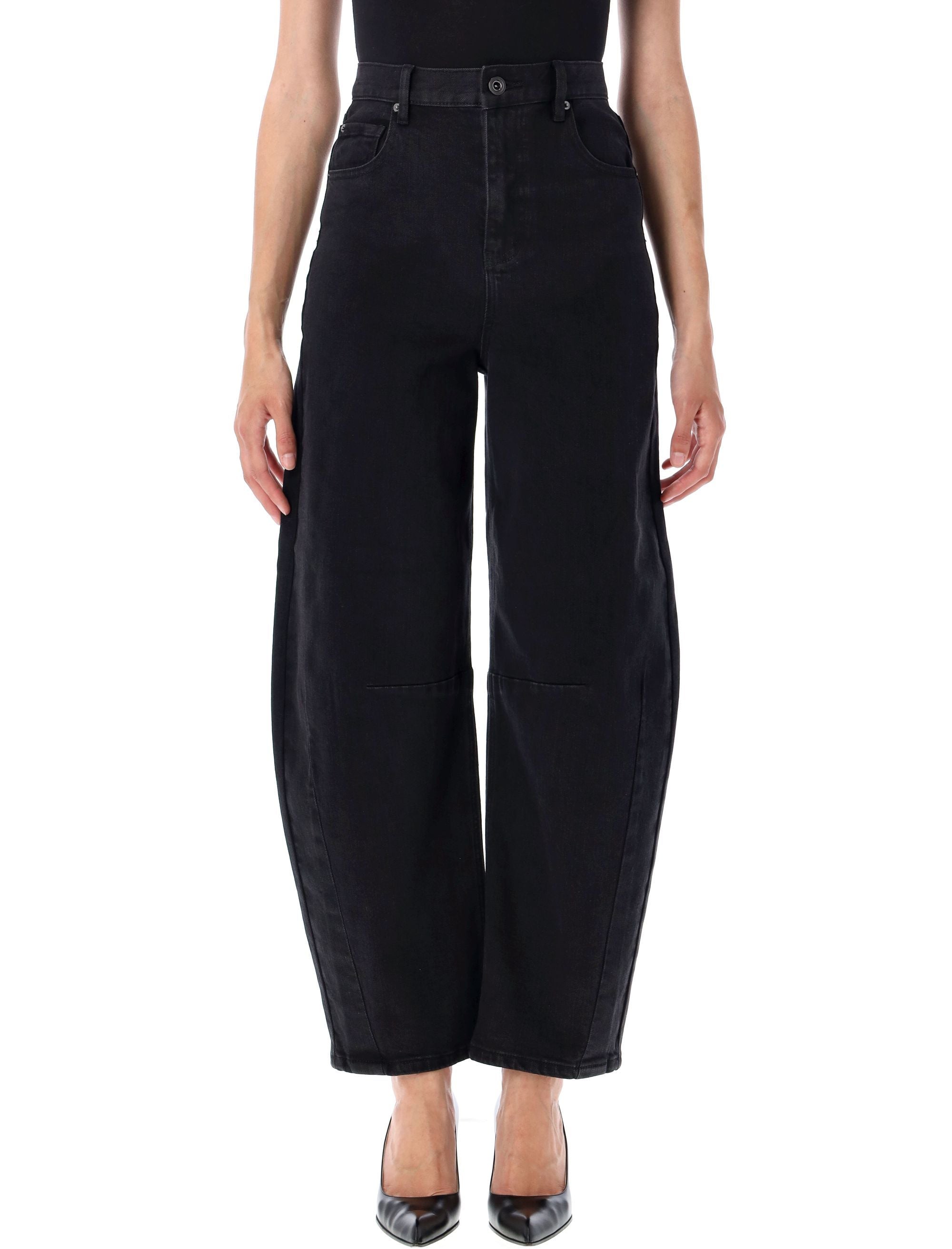 Barrel leg jeans Black Cotton