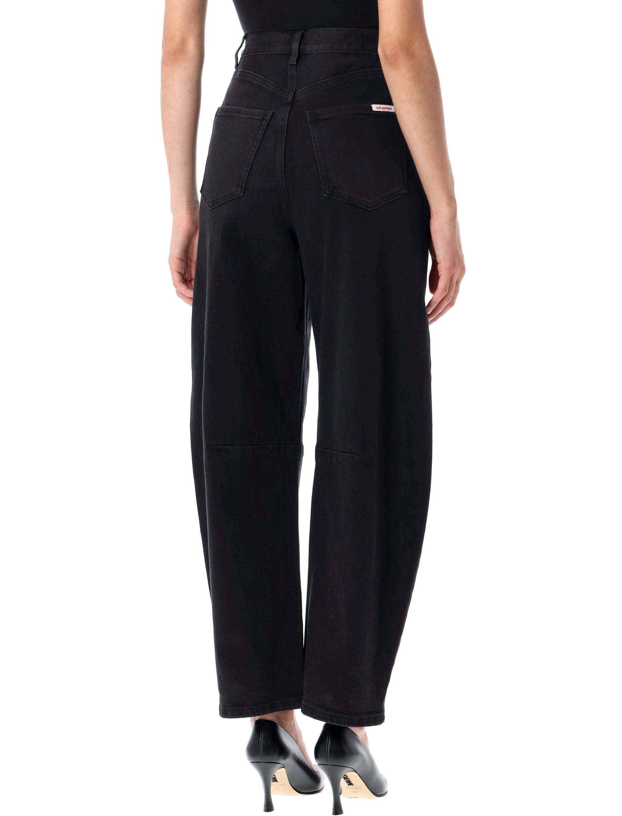 Barrel leg jeans Black Cotton