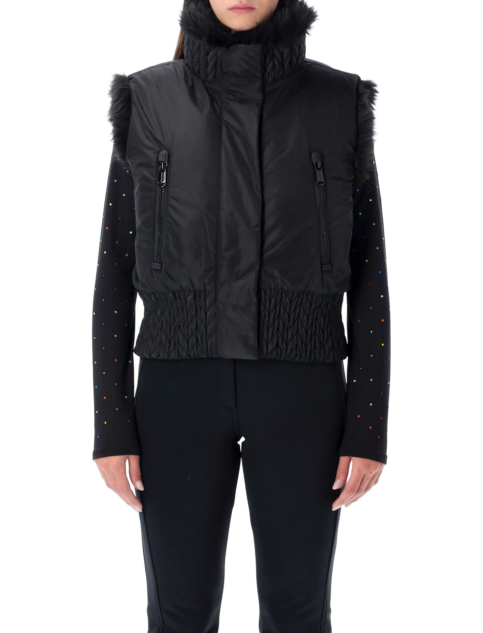Goldbergh Dahlia reversible faux fur bodywarmer Black Polyester Lining Vest