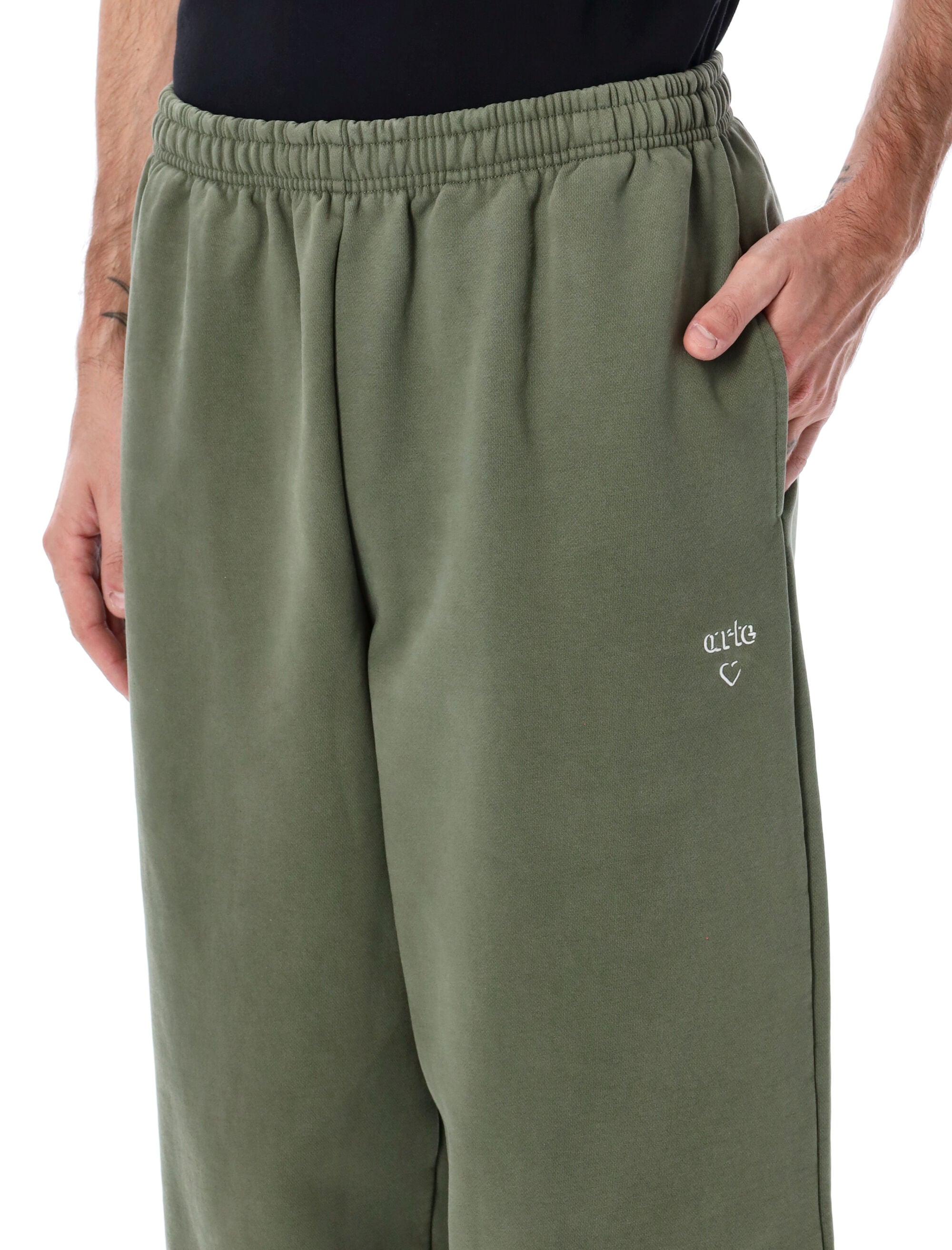 Arte Antwerp Heart sweatpants with logo Green Cotton