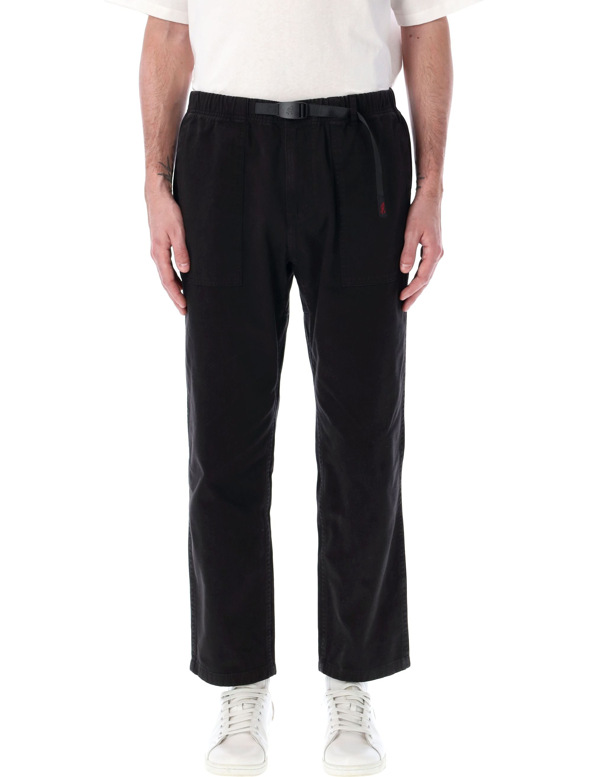 Gramicci Loose Tapered Ridge Pants in Cotton Twill Black