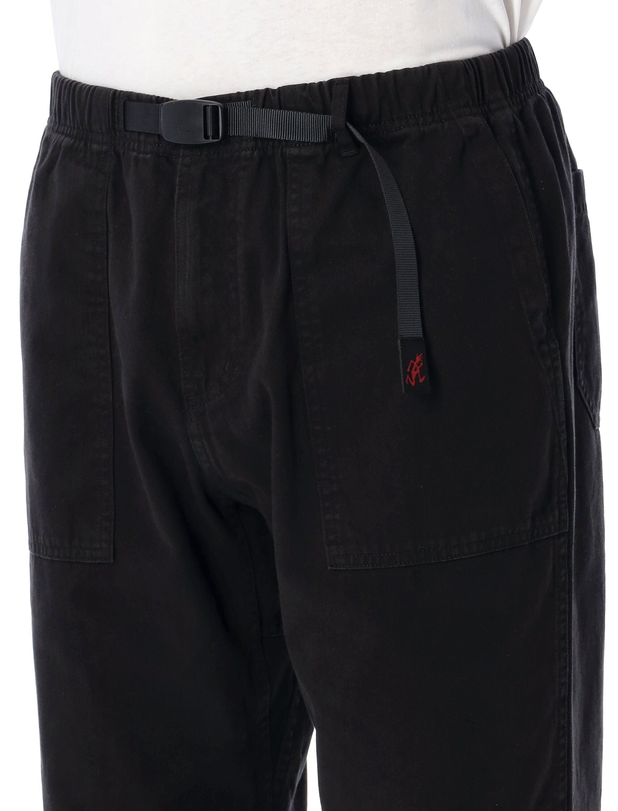 Gramicci Loose Tapered Ridge Pants in Cotton Twill Black