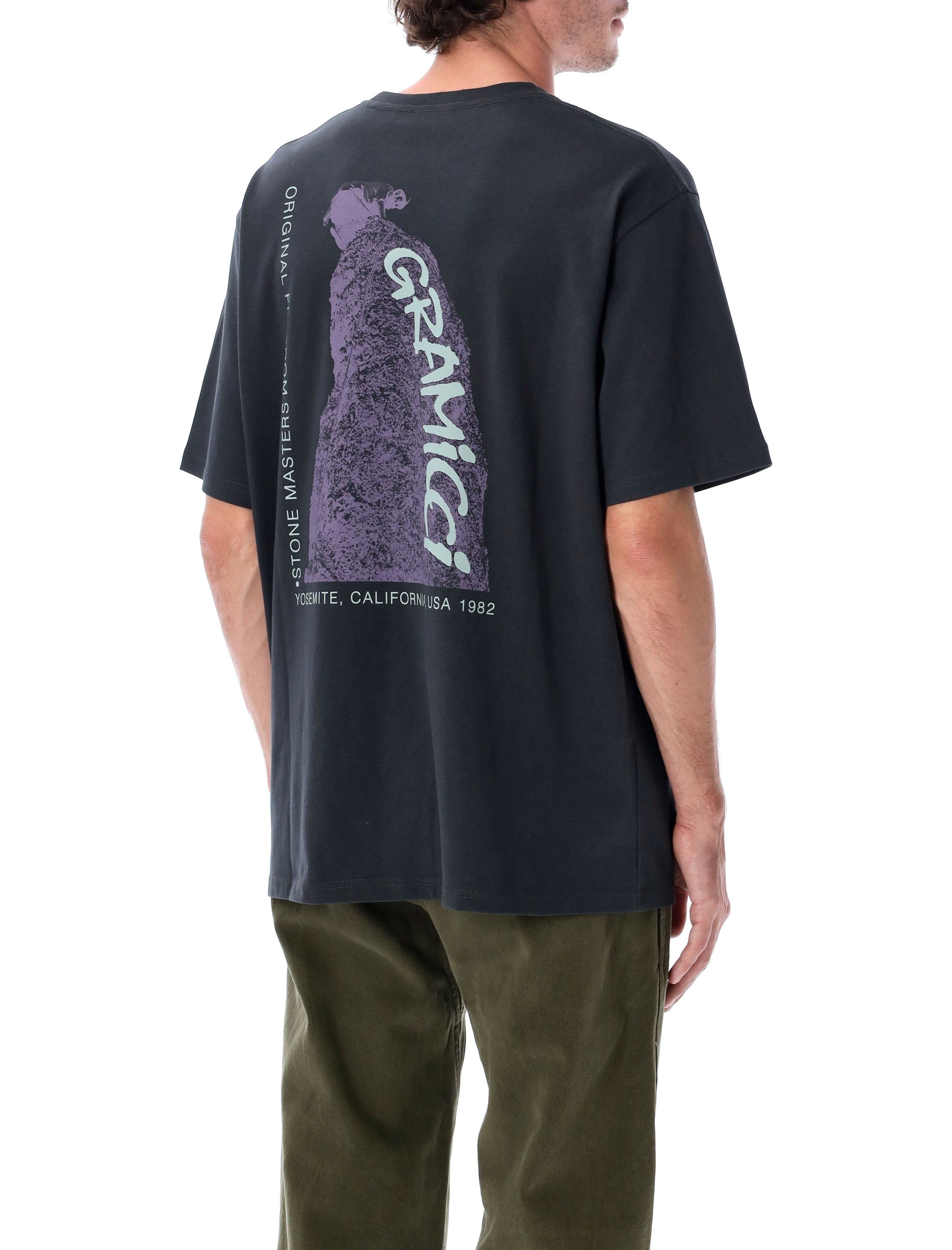 Gramicci Stone Masters Graphic T-Shirt Vintage Black Cotton