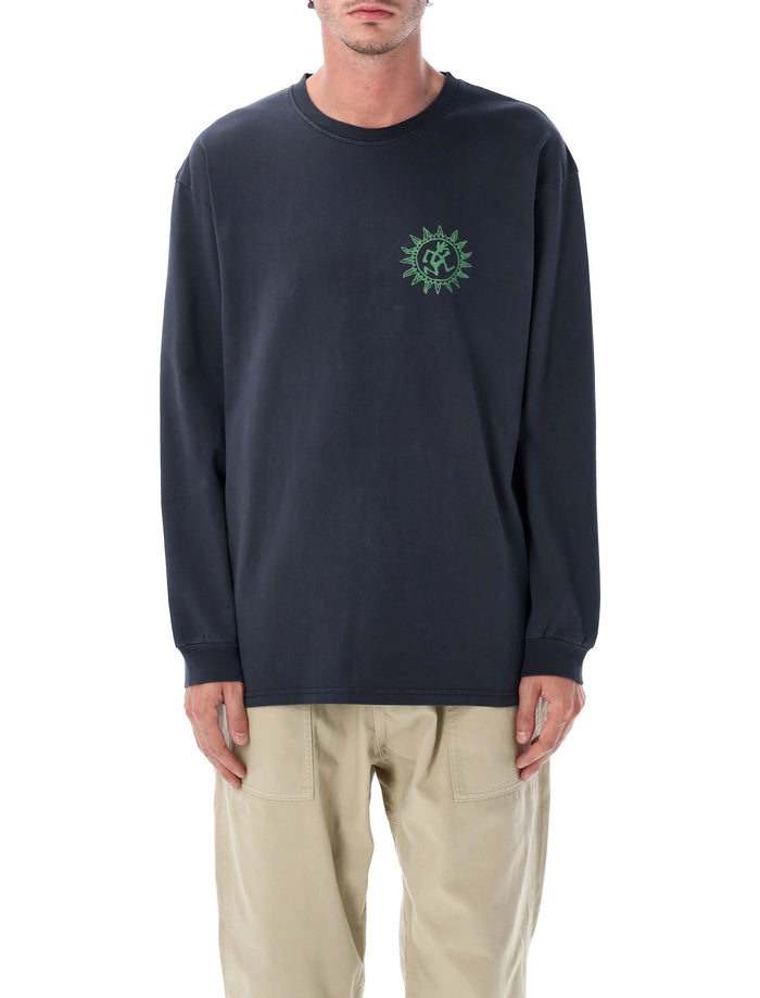 Gramicci Sun Pigment-Dyed Long Sleeve T-Shirt Navy Pigment Cotton