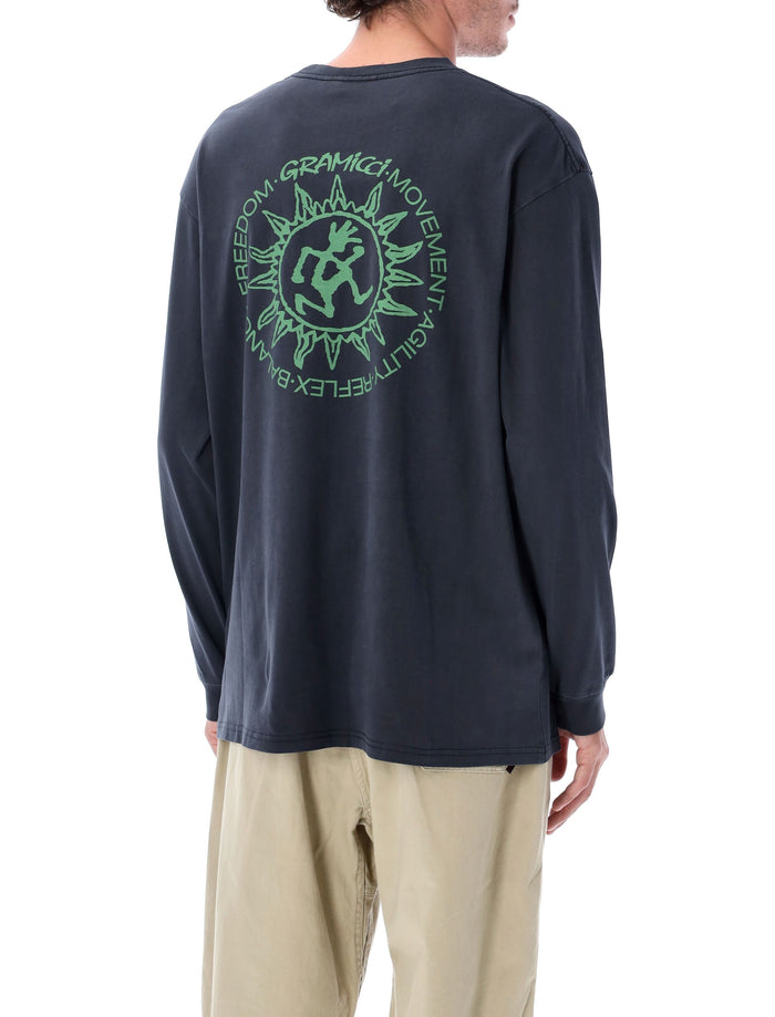 Gramicci Sun Pigment-Dyed Long Sleeve T-Shirt Navy Pigment Cotton