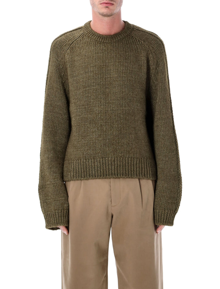 Our Legacy True Roundneck Wool And Silk Sweater Olive
