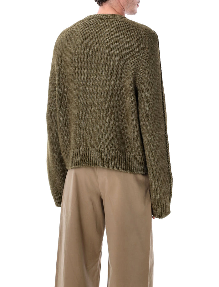 Our Legacy True Roundneck Wool And Silk Sweater Olive