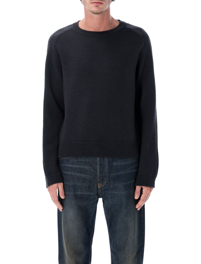 Our Legacy Merino Wool Crewneck Sweater Off Black