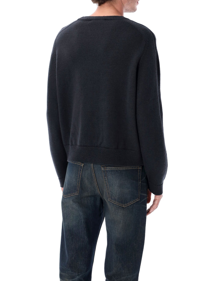 Our Legacy Merino Wool Crewneck Sweater Off Black