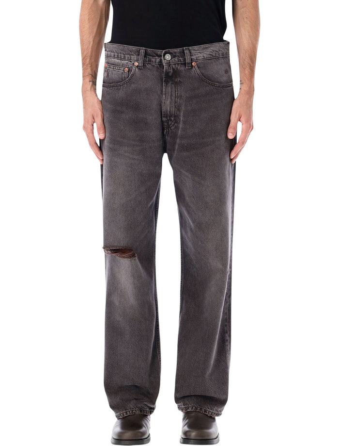 Our Legacy Highway Coffee Wide-Leg Denim Jeans Black Wash Cotton