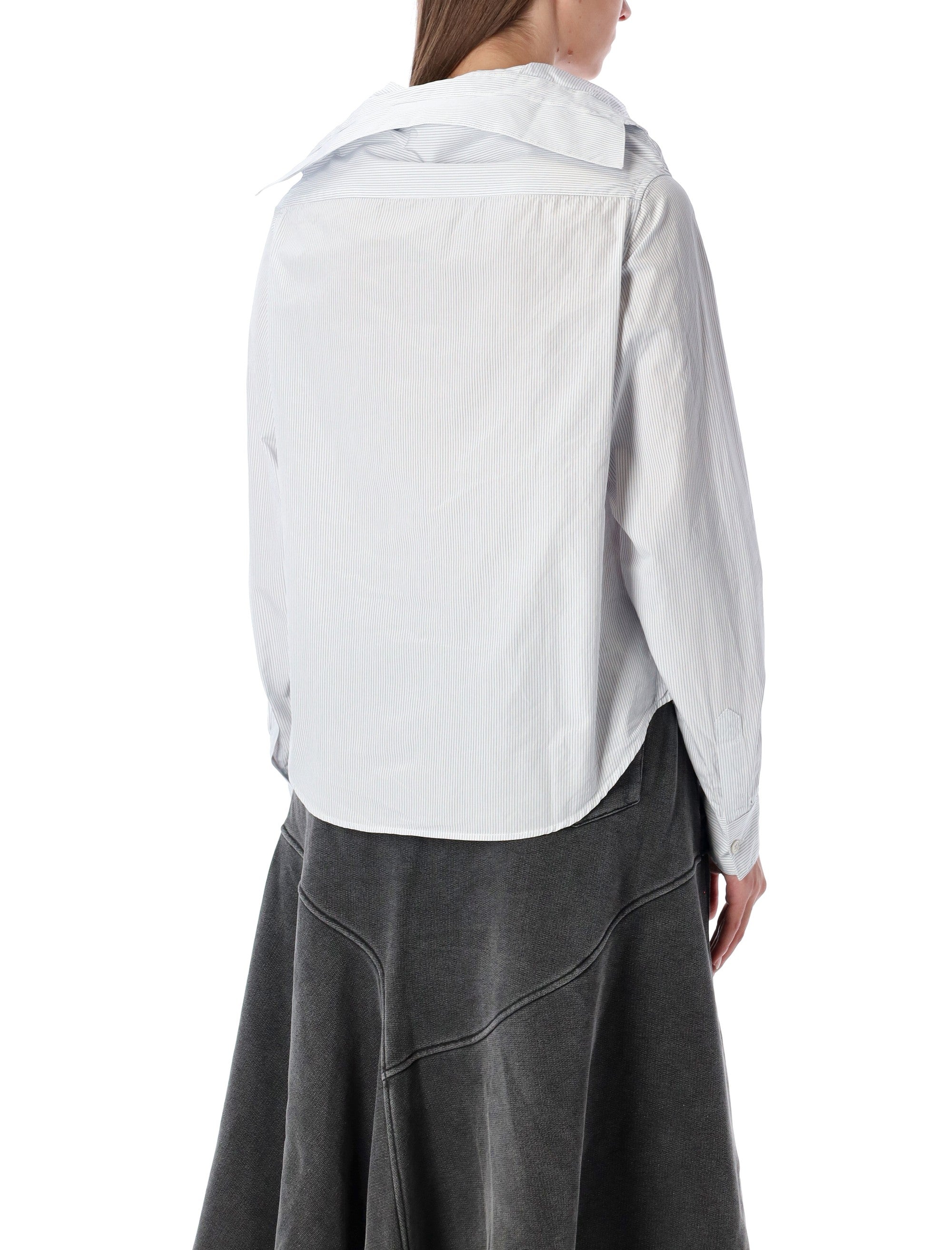 Our Legacy Kaonashi striped poplin shirt with collapsed collar Pinstripe White Cotton