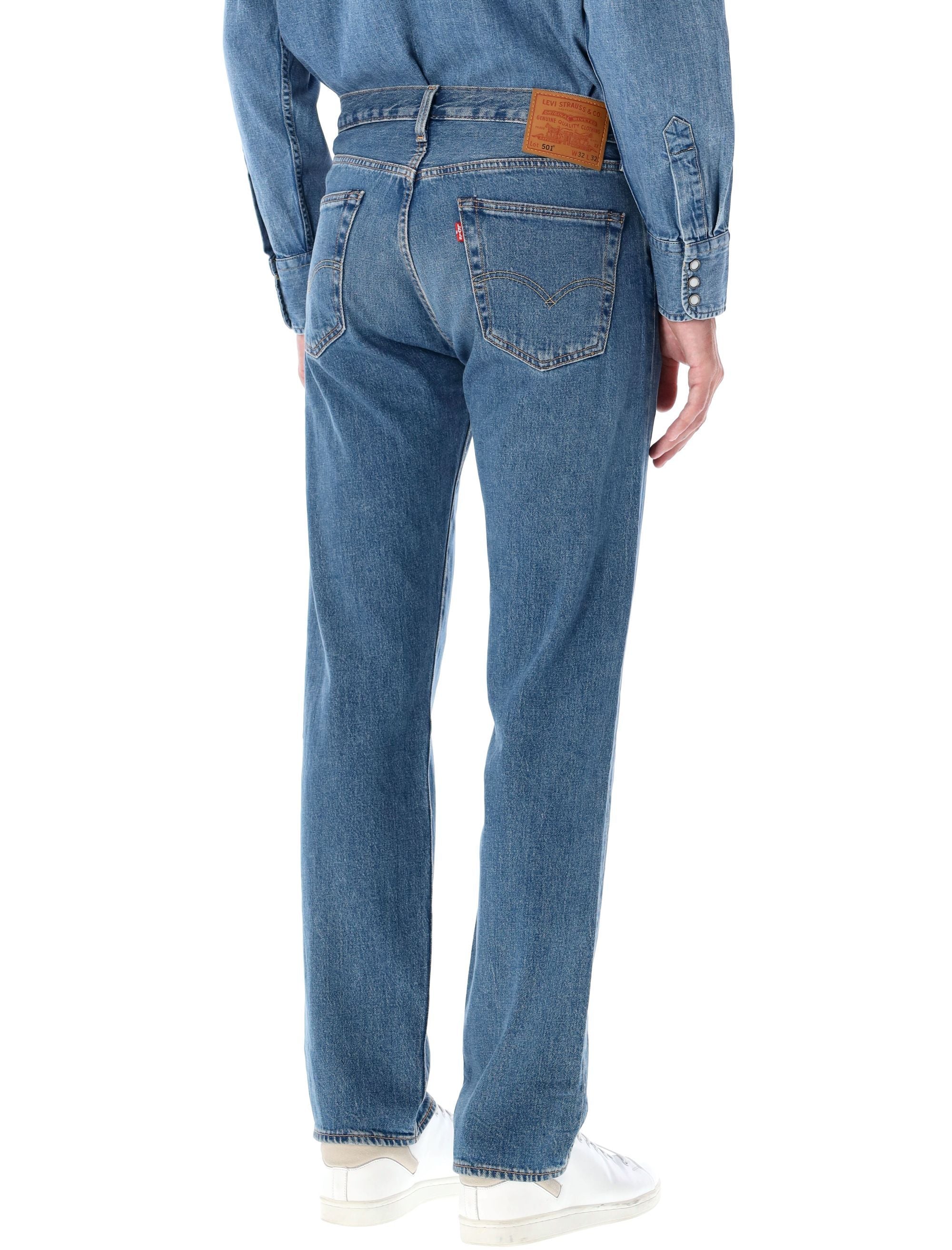 501 jeans Med Blue Cotton