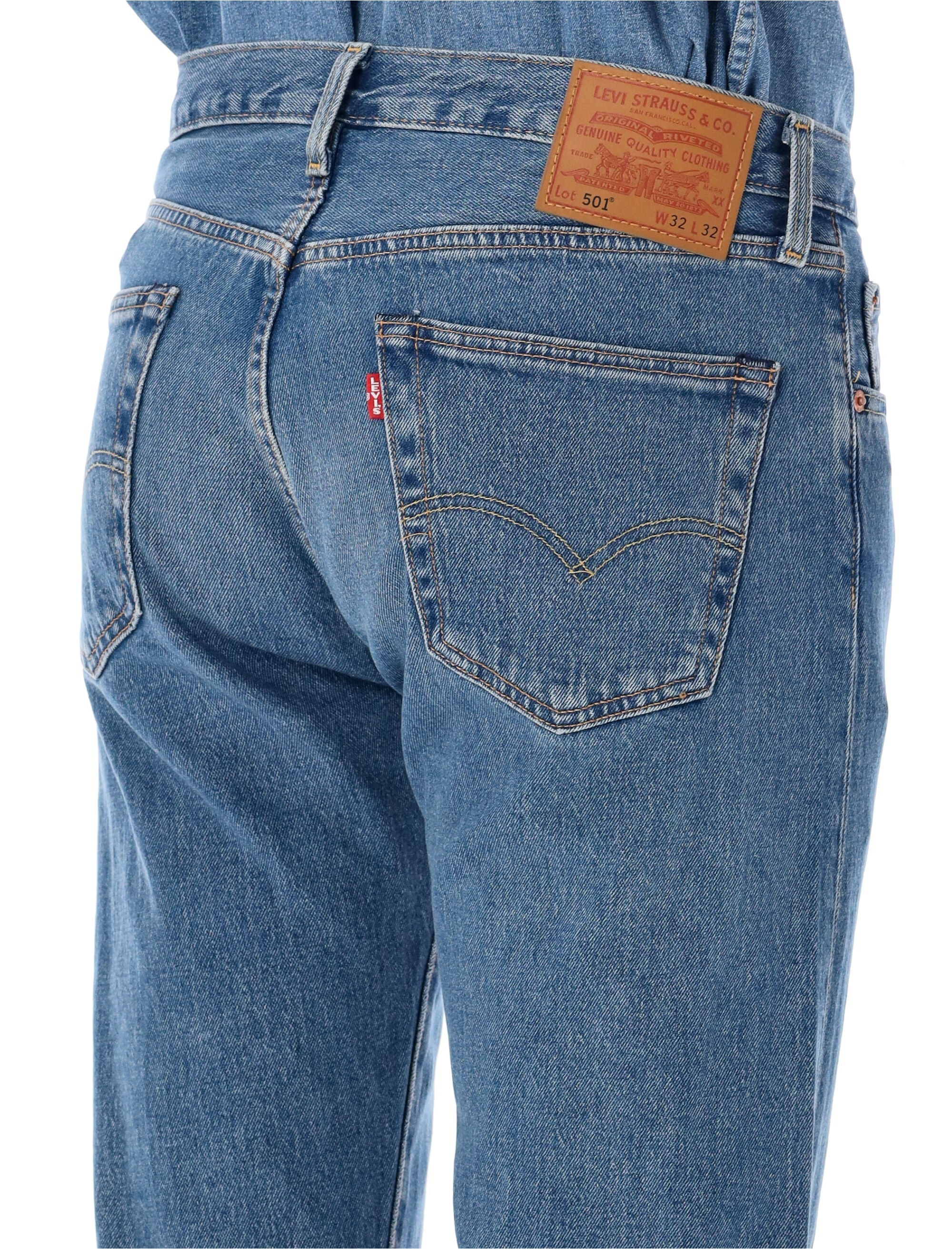 501 jeans Med Blue Cotton