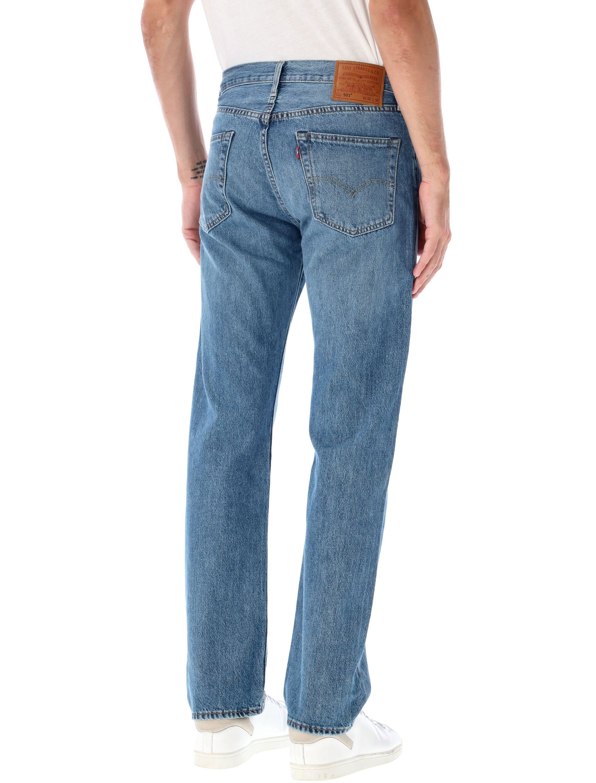 501 jeans Med Blue Cotton