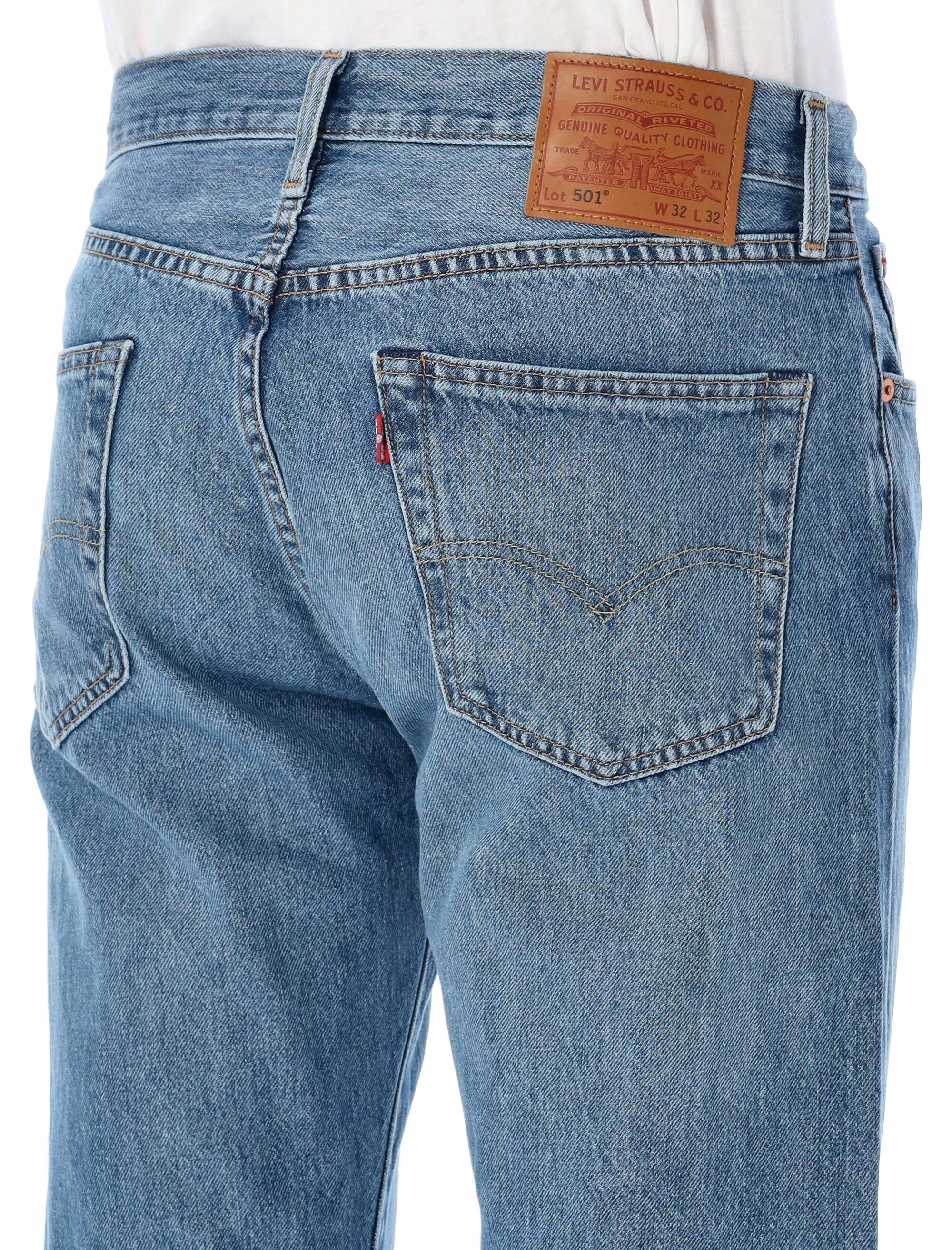 501 jeans Med Blue Cotton