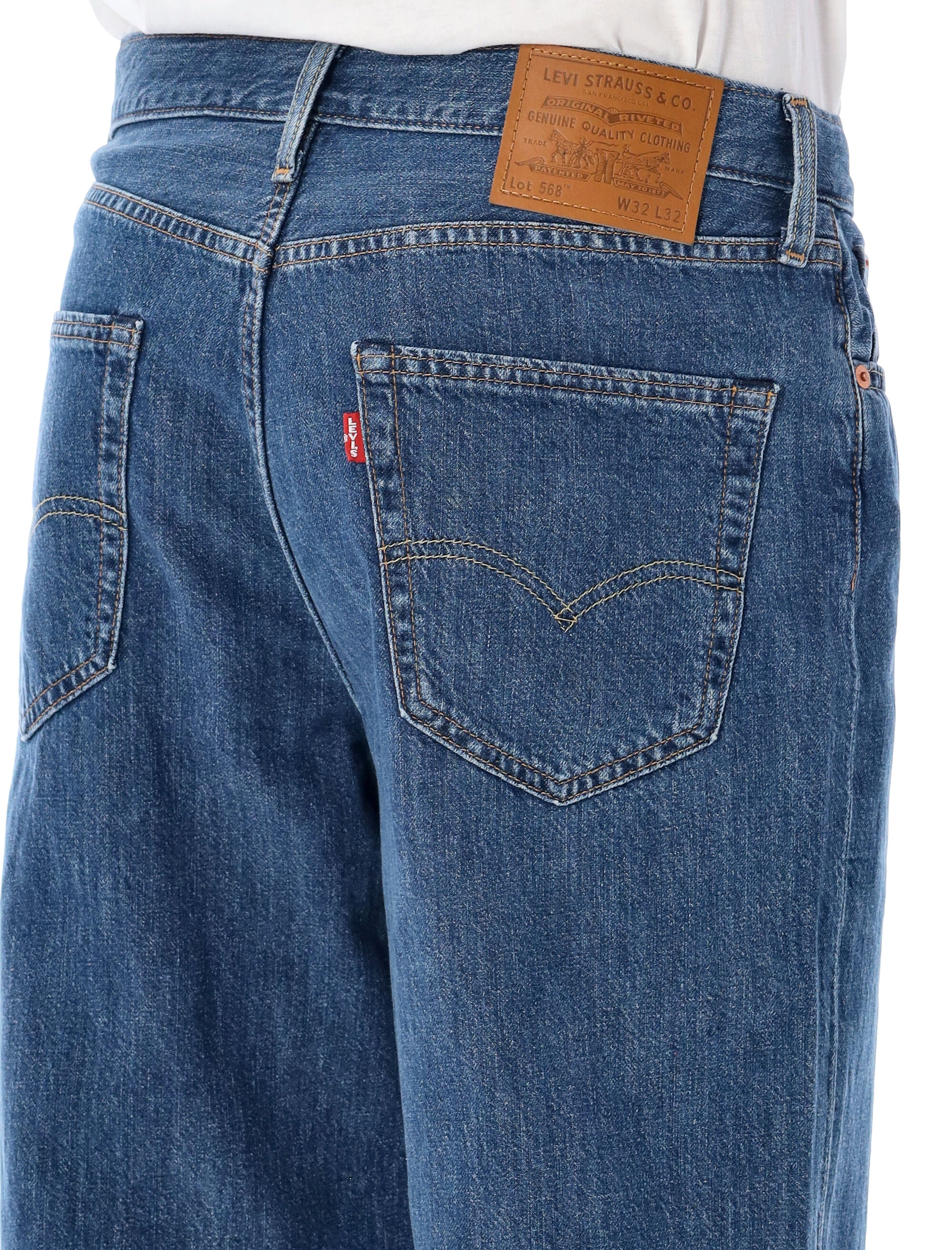 568 Stay Loose jeans Med Blue Cotton