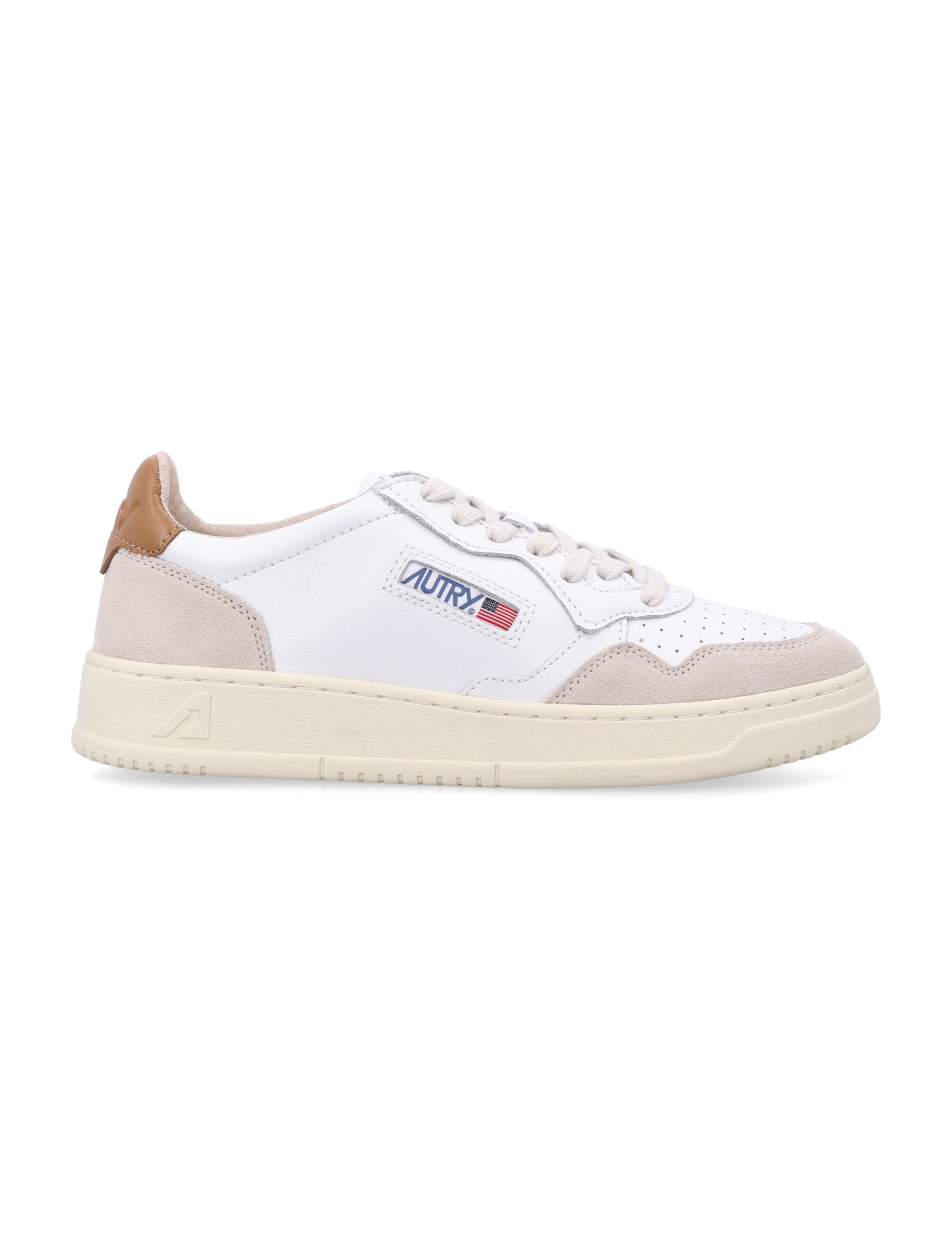 Autry Medalist Low Sneakers in White and Brown Sugar White/brown Upper
