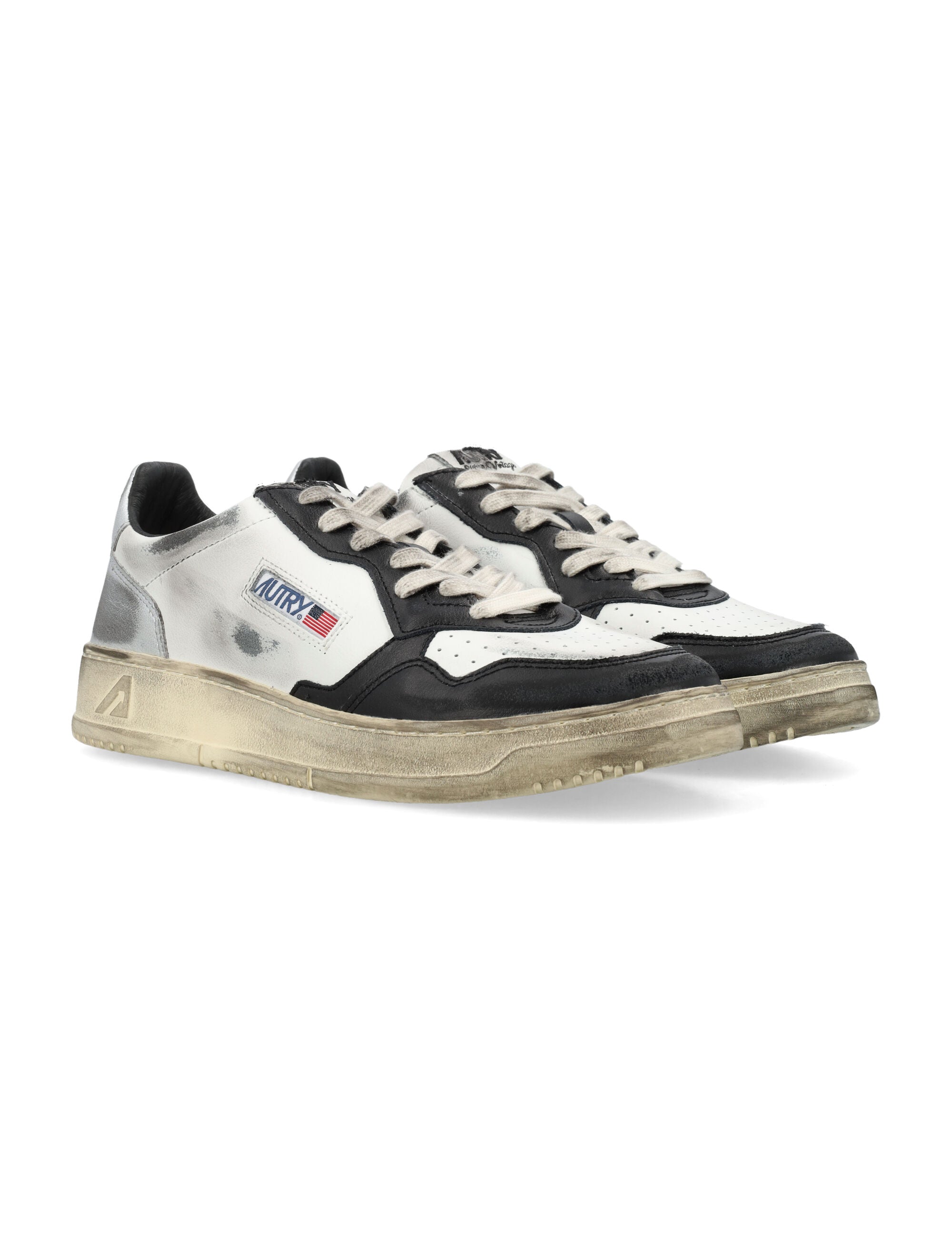 Sup vintage sneakers Wht Blk Slv Upper