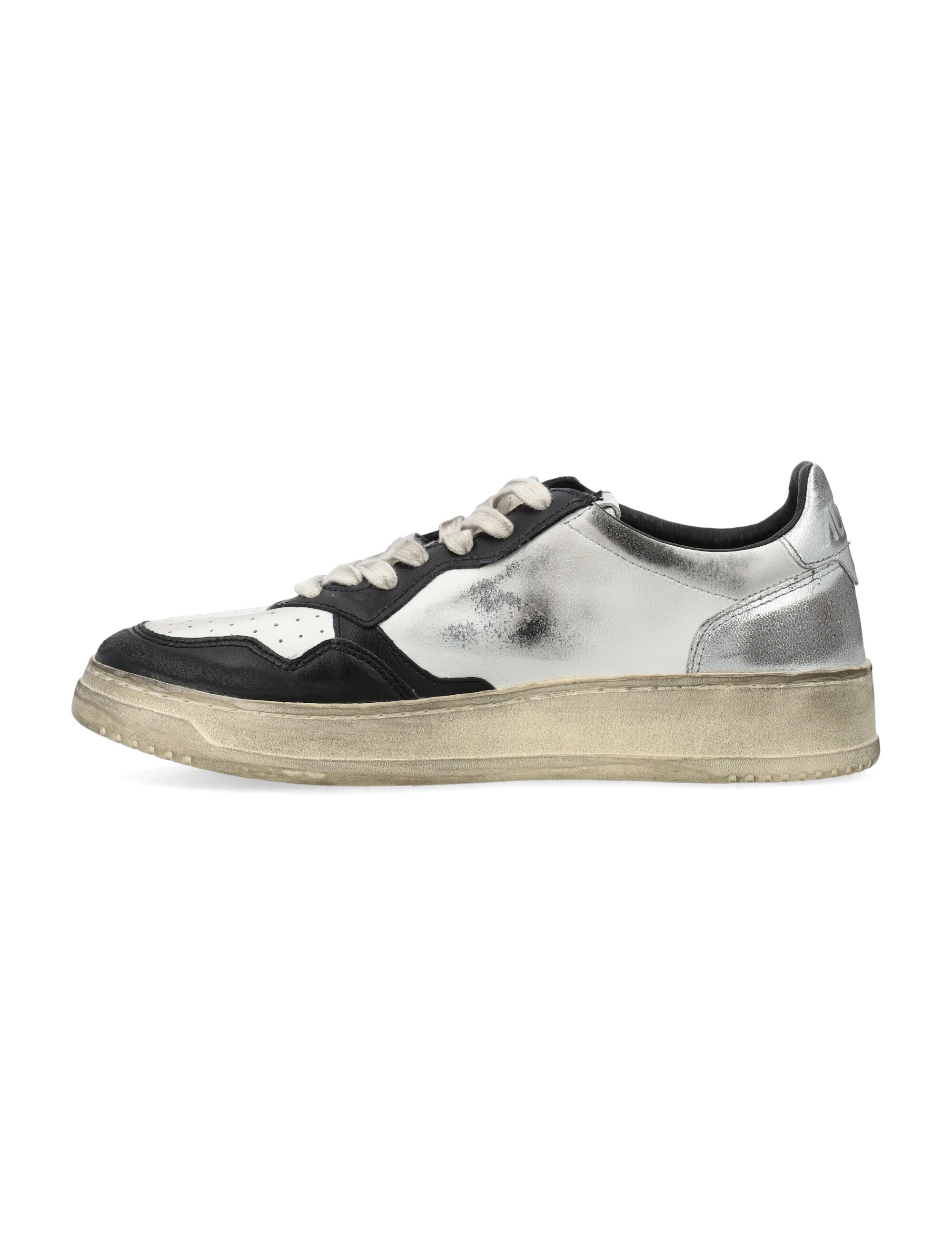 Sup vintage sneakers Wht Blk Slv Upper