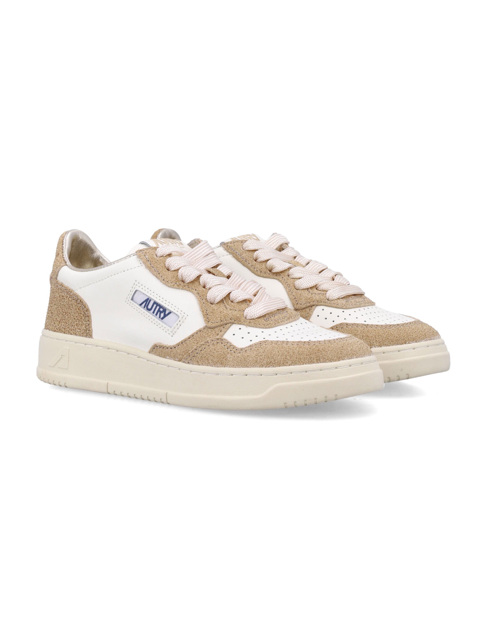 Autry Medalist Low Womans Sneakers Leather Stars Marsh Sand Upper