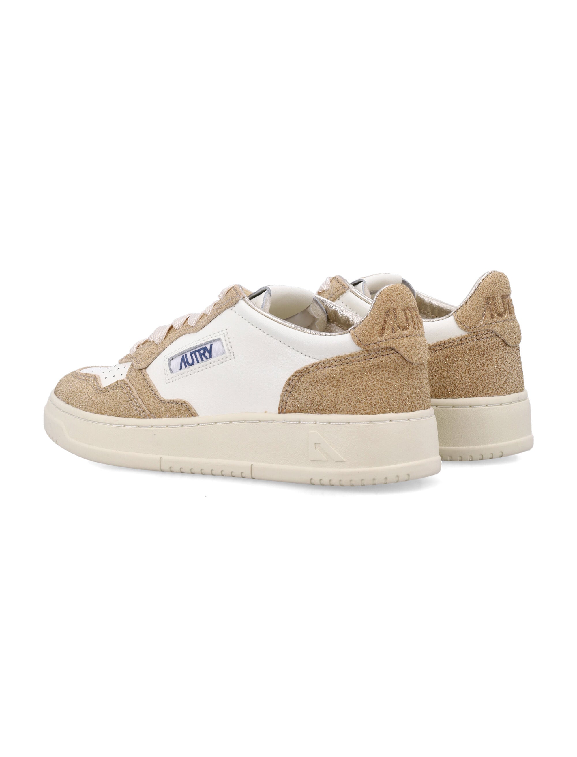 Autry Medalist Low Womans Sneakers Leather Stars Marsh Sand Upper