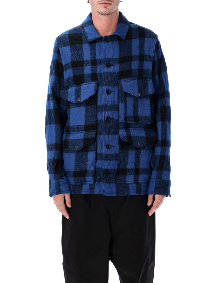 Junya Watanabe Wool Checked Work Jacket Blue Black