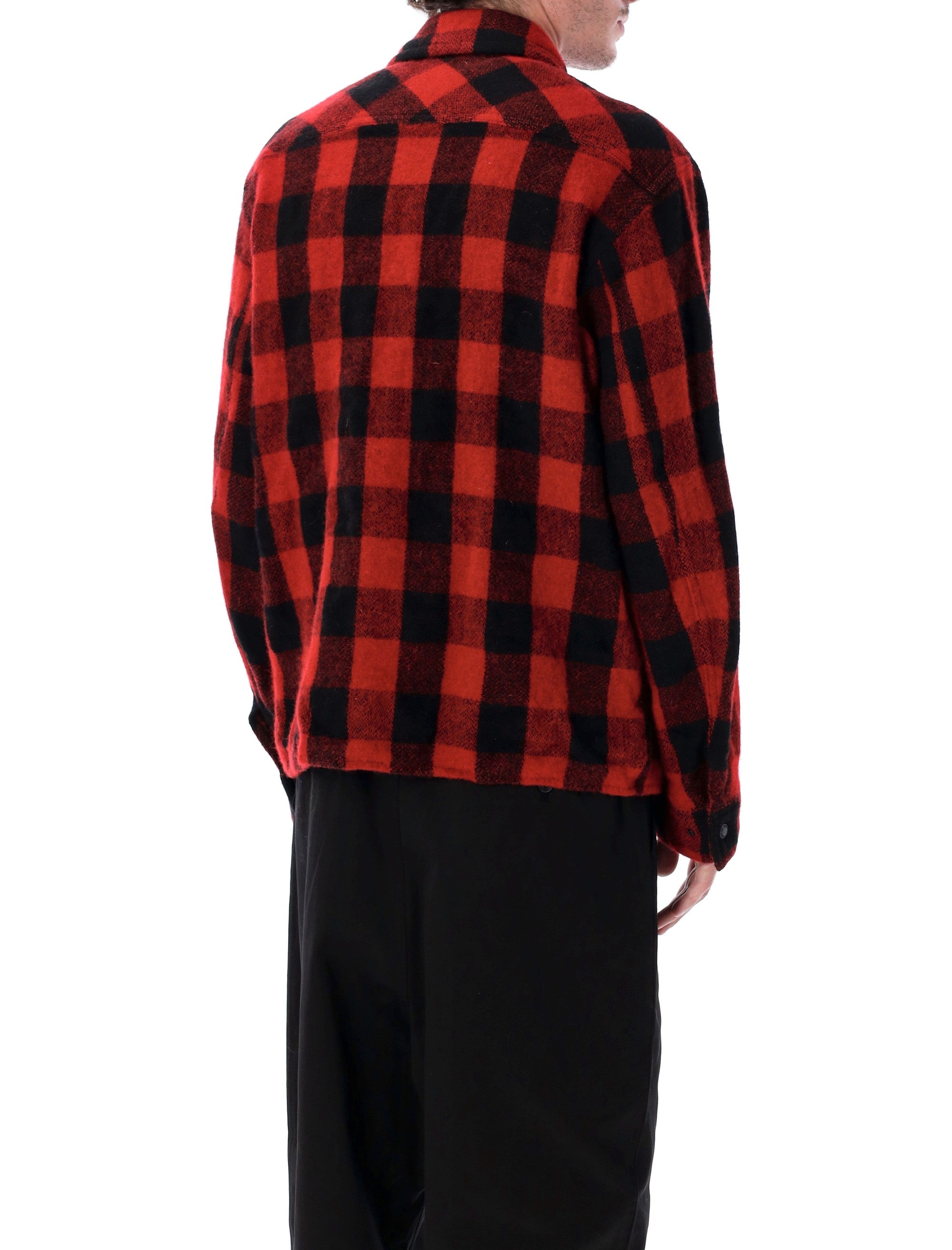 Junya Watanabe Wool Buffalo Check Jacket Red Black