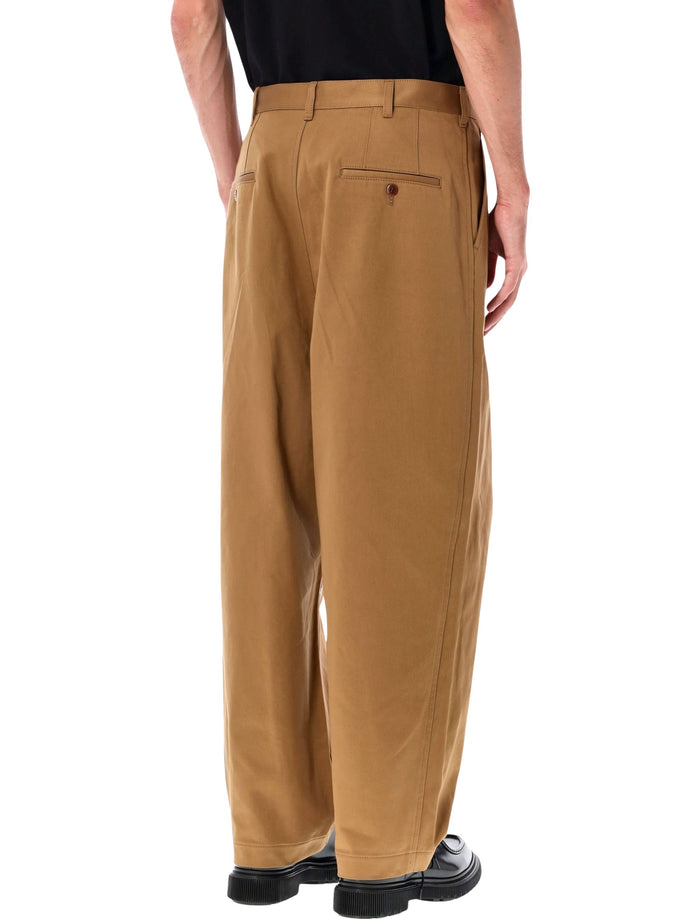 Junya Watanabe Wide-Leg Cotton Trousers Beige Pant