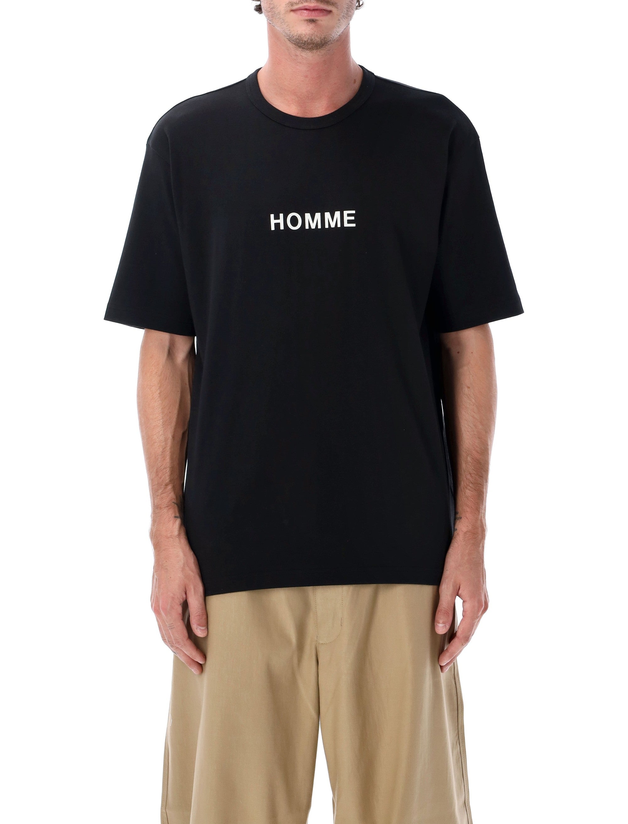 Comme des Garçons Homme Cotton Logo Short Sleeve T-Shirt Black