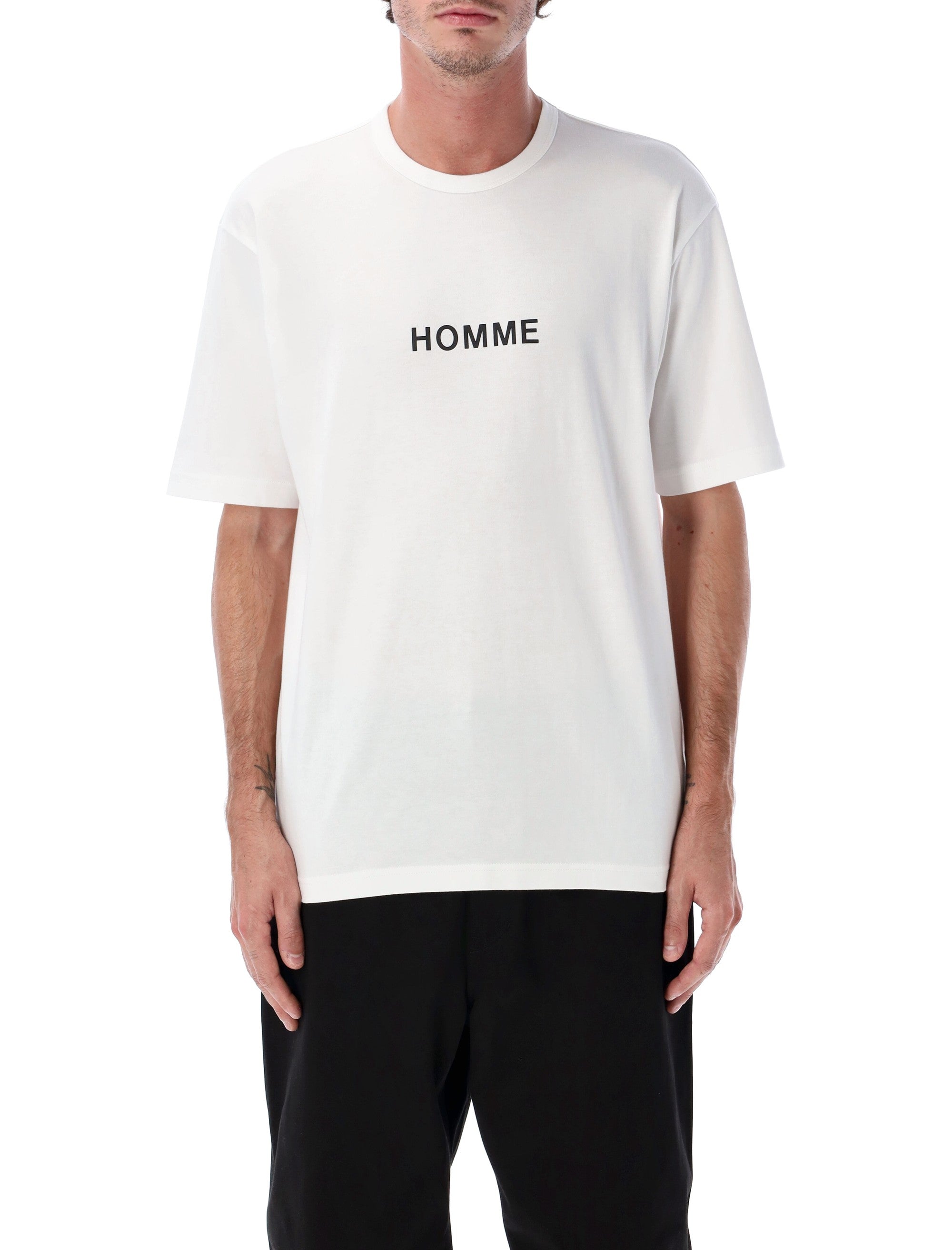 Comme des Garçons Homme Cotton Logo Short Sleeve T-Shirt White
